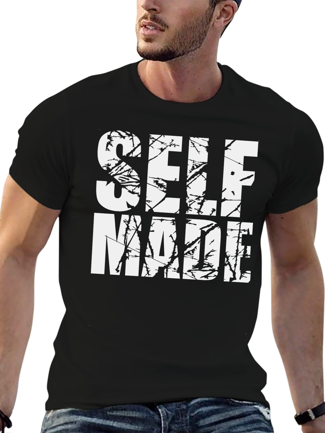 Self Made Graphic Tee - Black Casual T-Shirt
