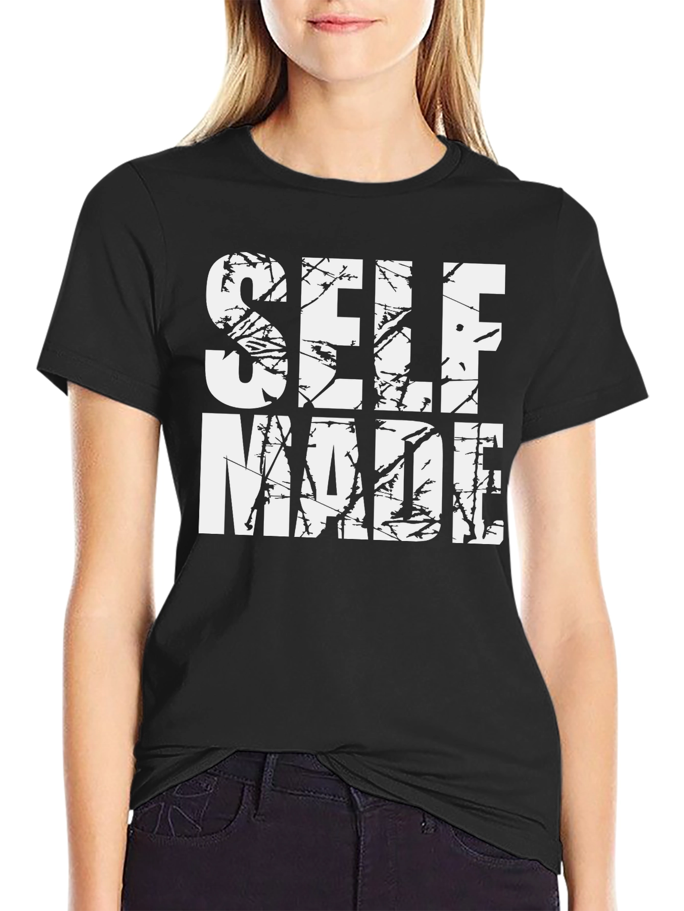Self Made Graphic Tee - Black Casual T-Shirt