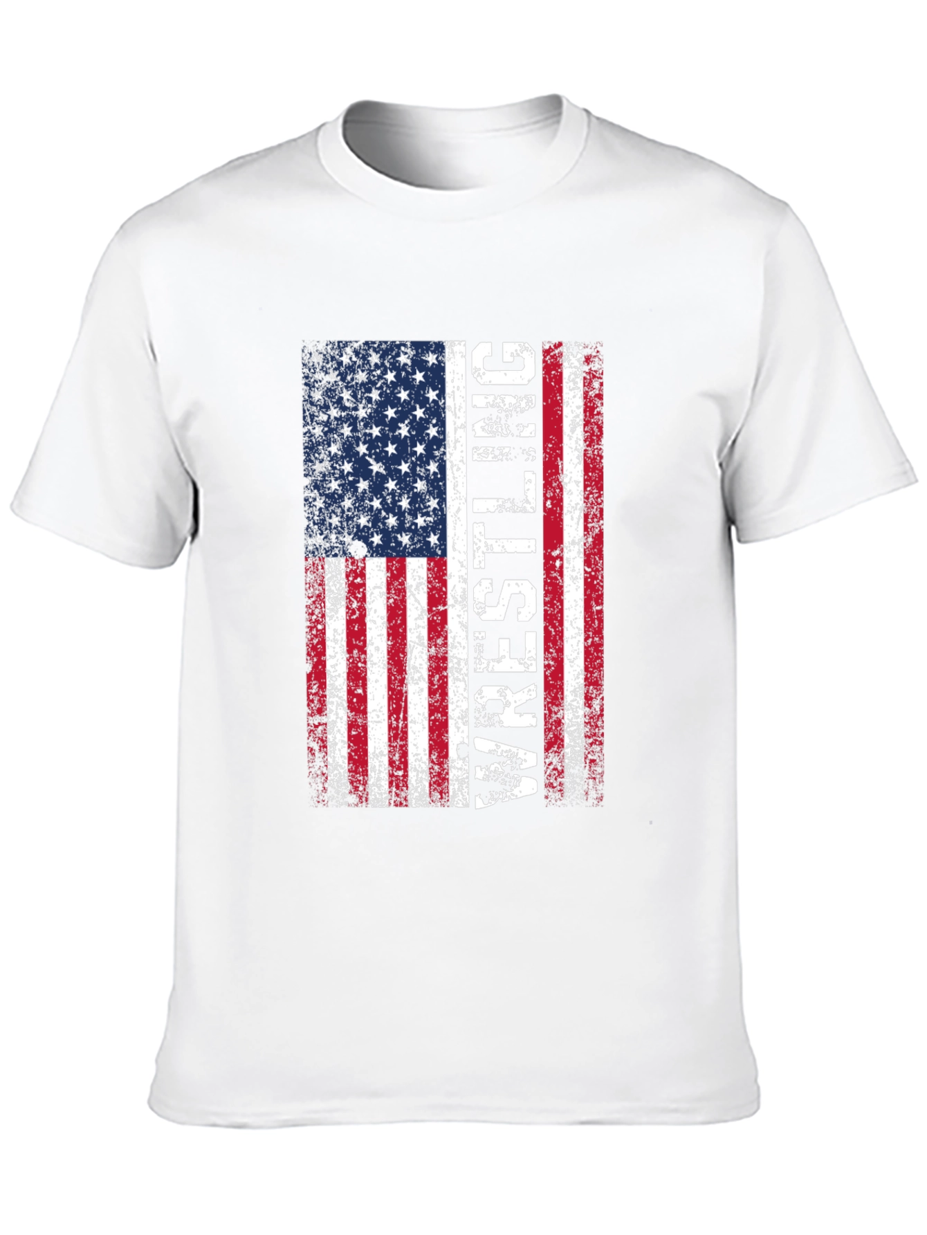 Wrestling USA Flag T-Shirt - Patriotic Sports Tee