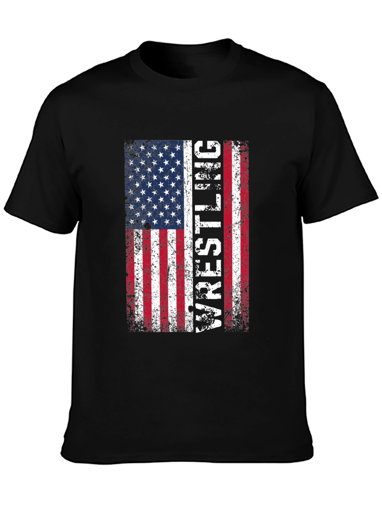 Wrestling USA Flag T-Shirt - Patriotic Sports Tee