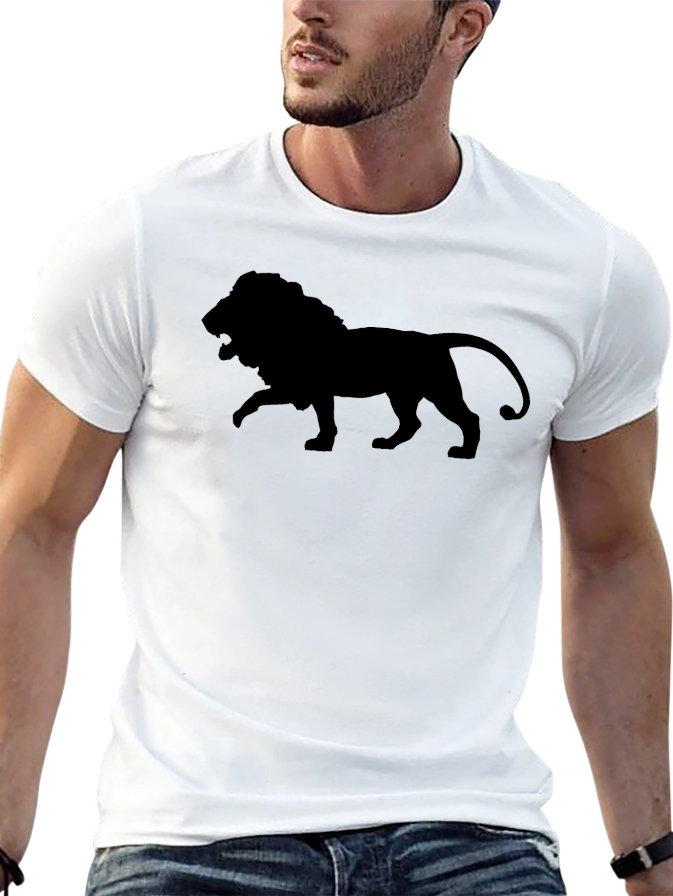 Lion Silhouette Black T-Shirt