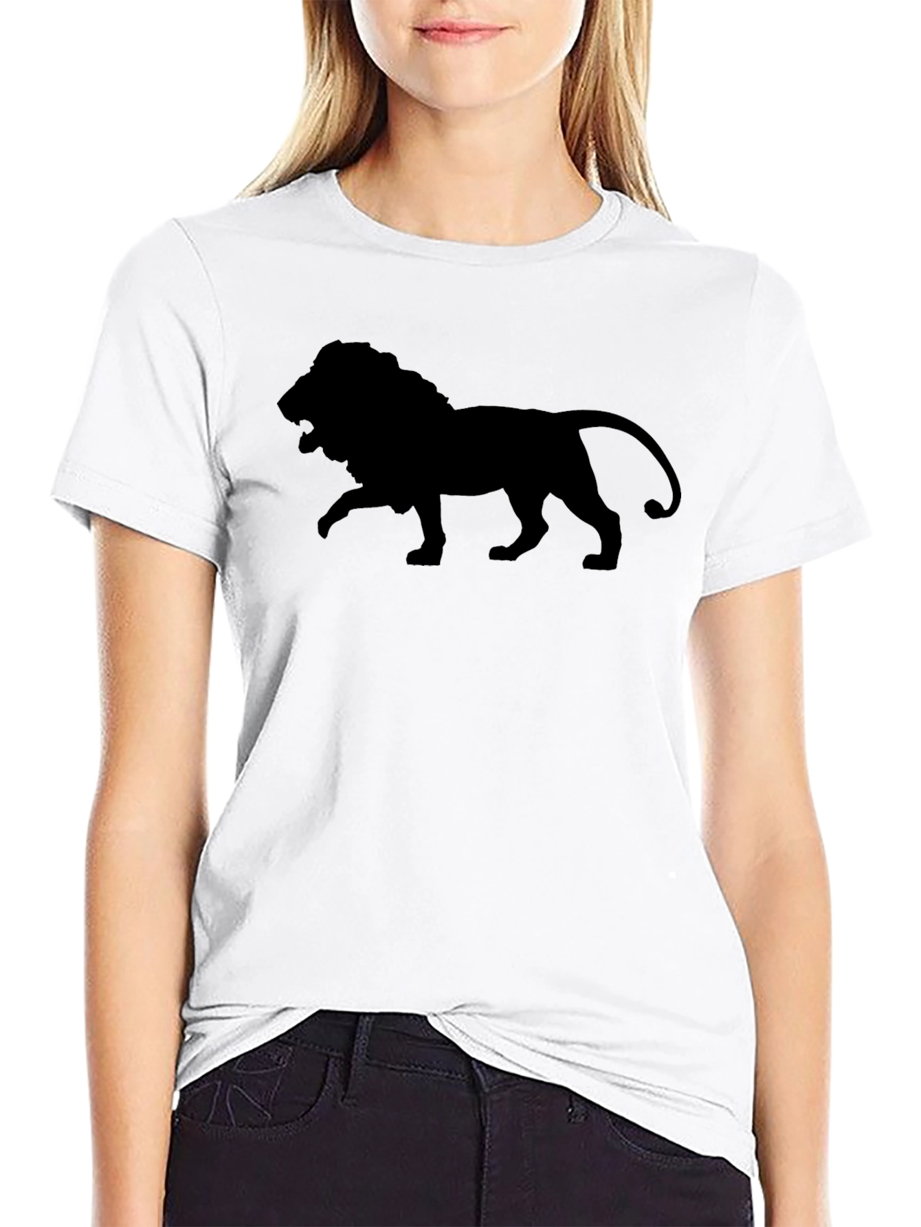 Lion Silhouette Black T-Shirt