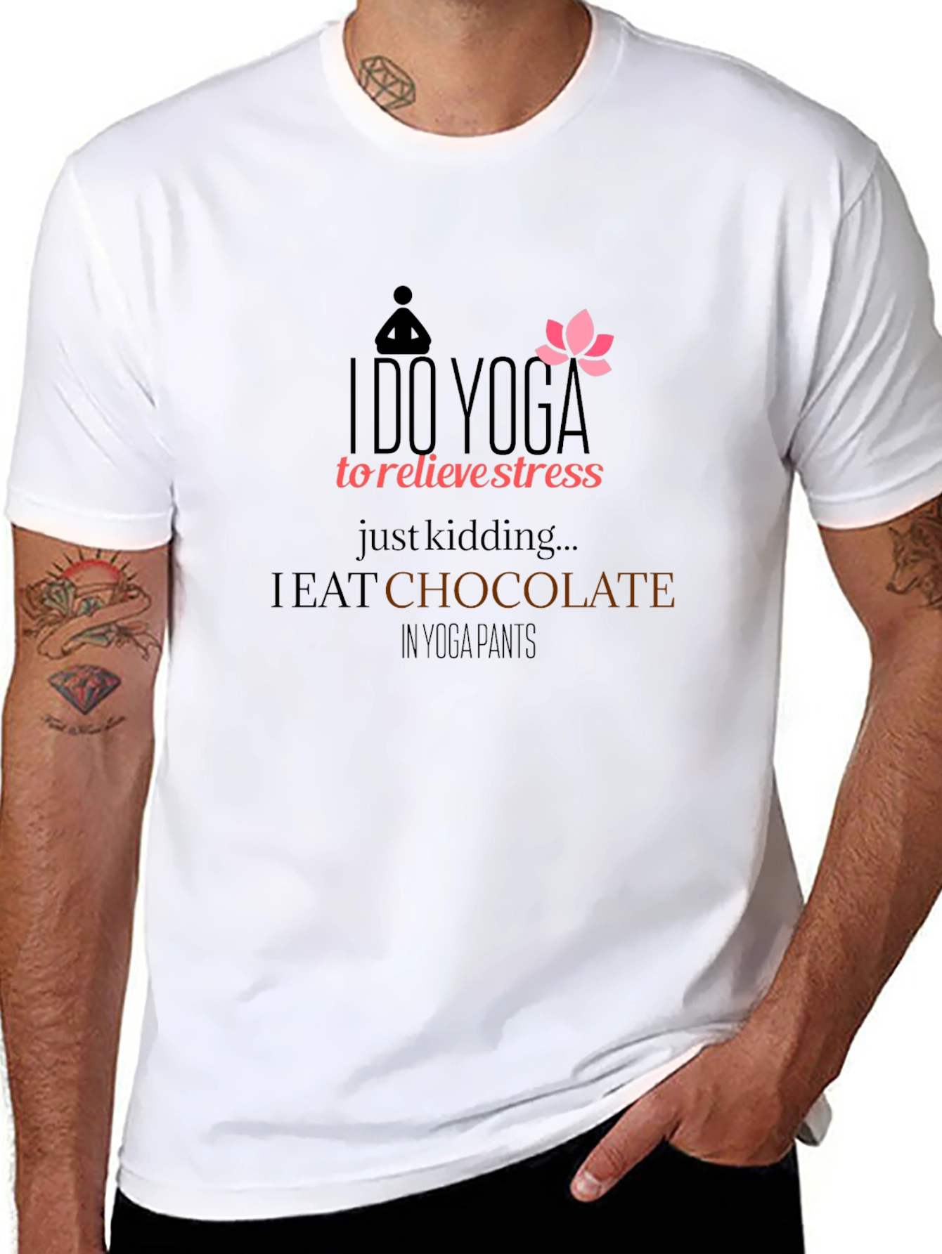 Yoga Chocolate Humor T-Shirt - Relax & Indulge!