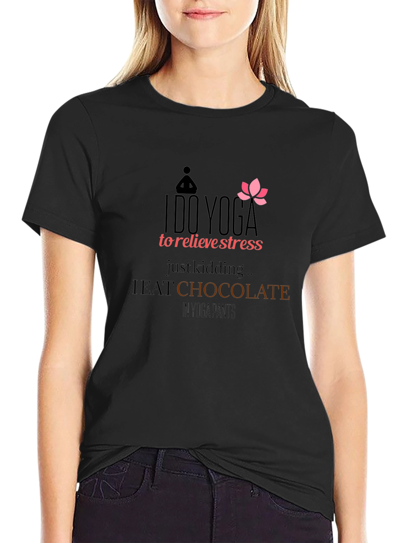 Yoga Chocolate Humor T-Shirt - Relax & Indulge!
