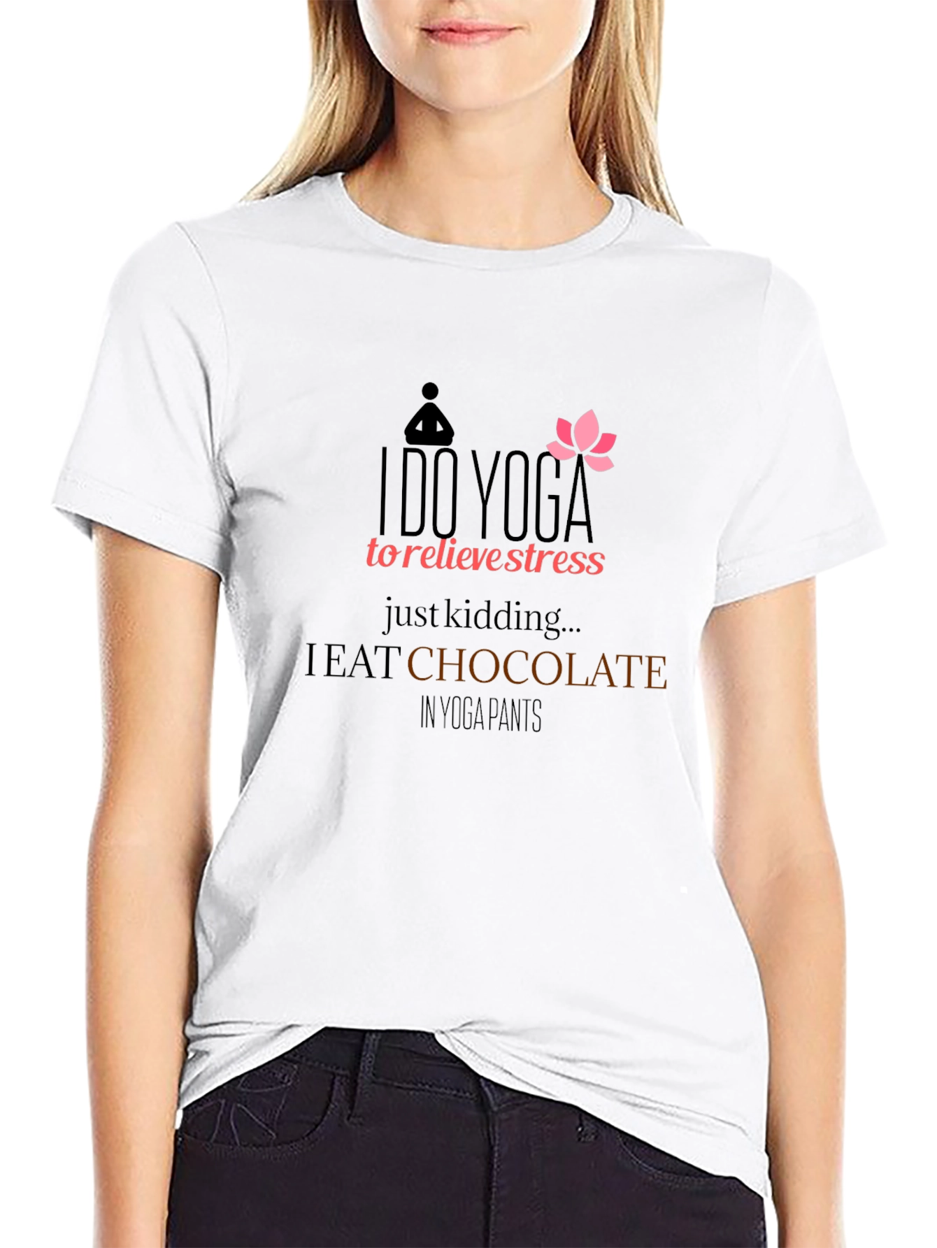 Yoga Chocolate Humor T-Shirt - Relax & Indulge!