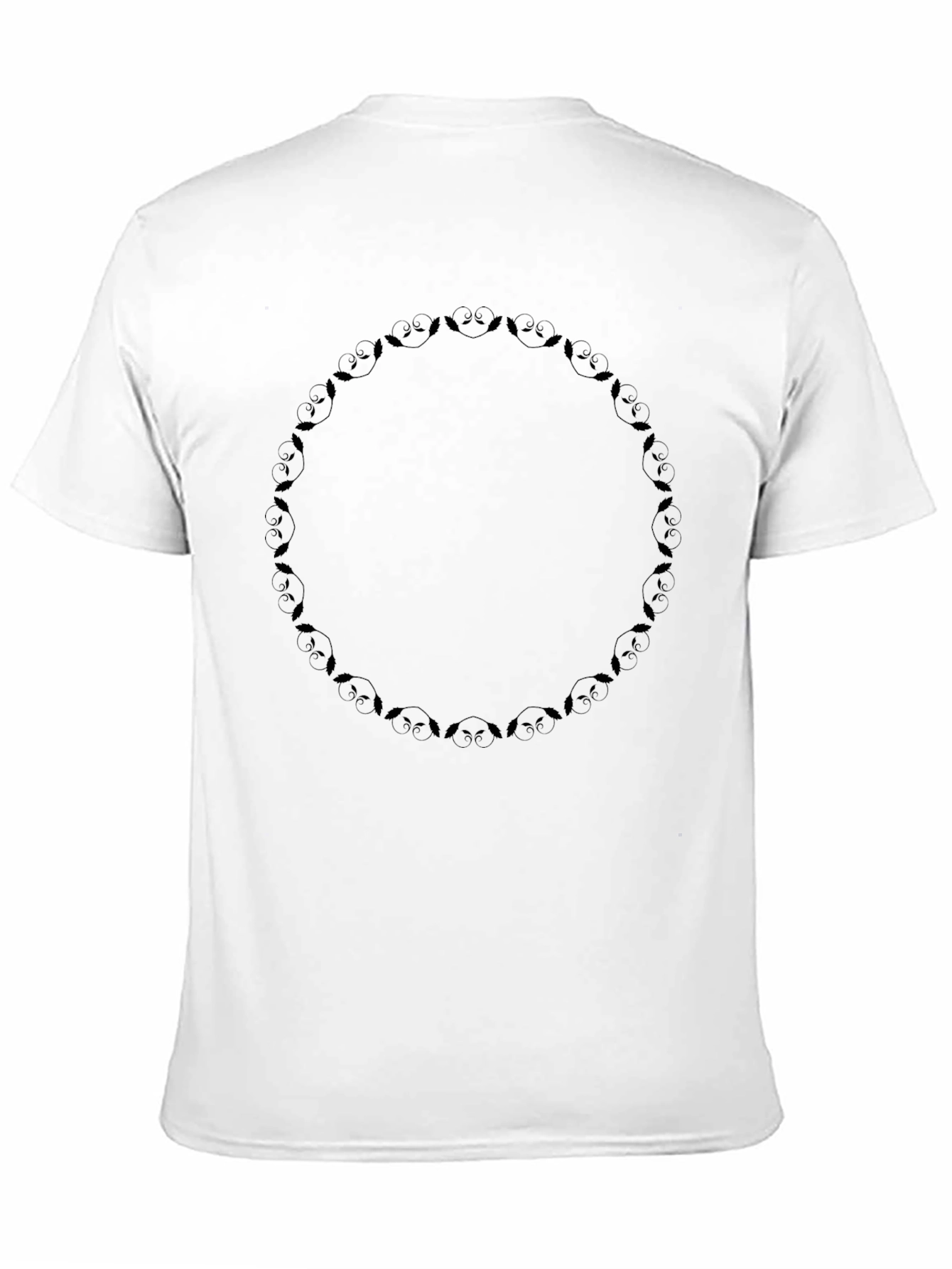 Black Graphic Tee: Owl Wreath Design