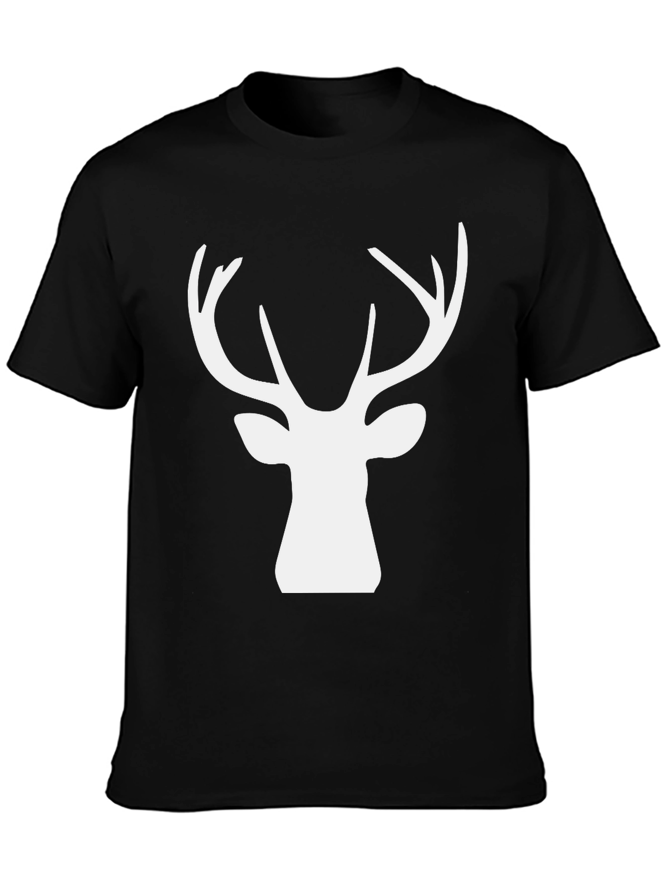 Deer Head Graphic Tee - Black
