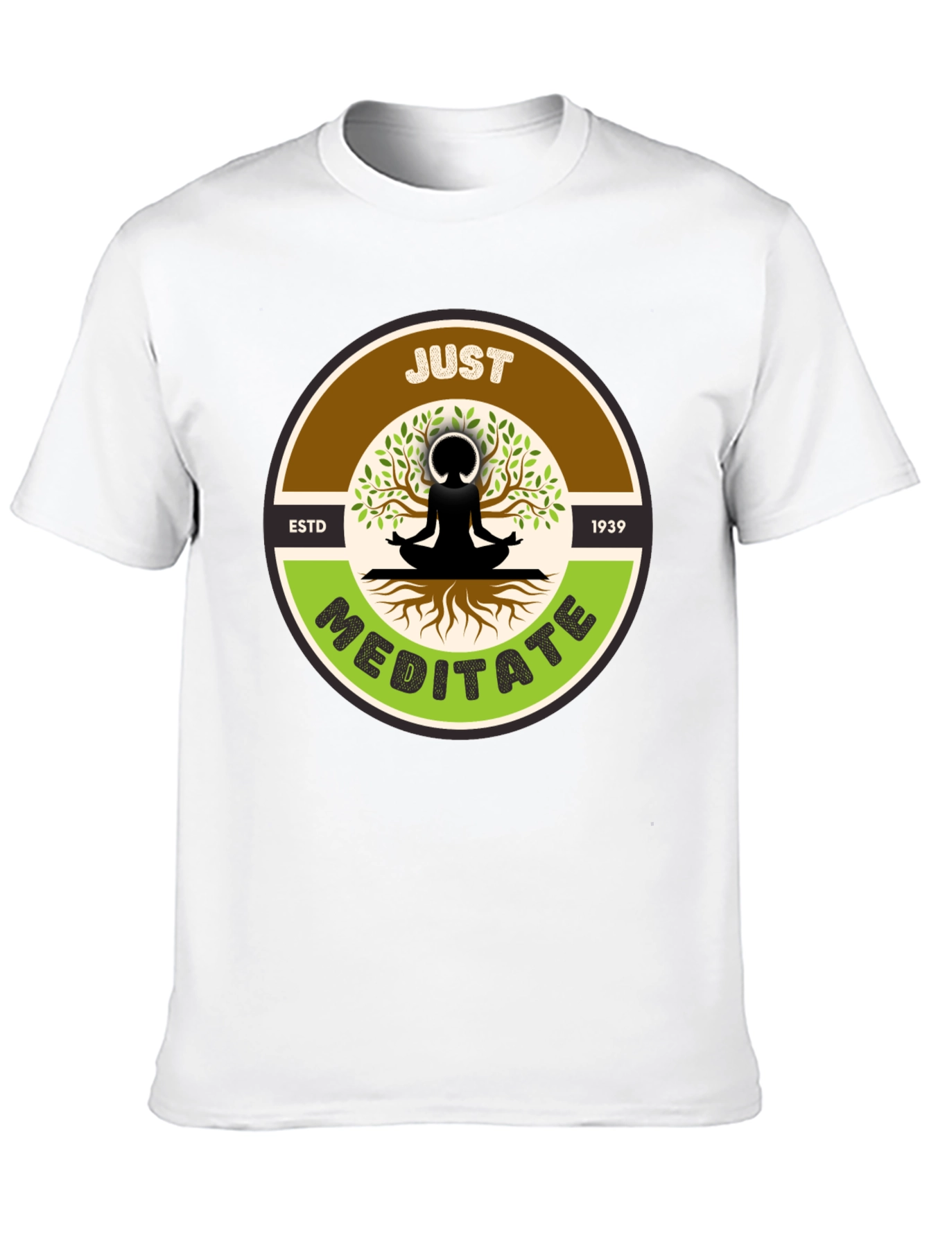 Just Meditate T-Shirt - Black Yoga Inspired Tee
