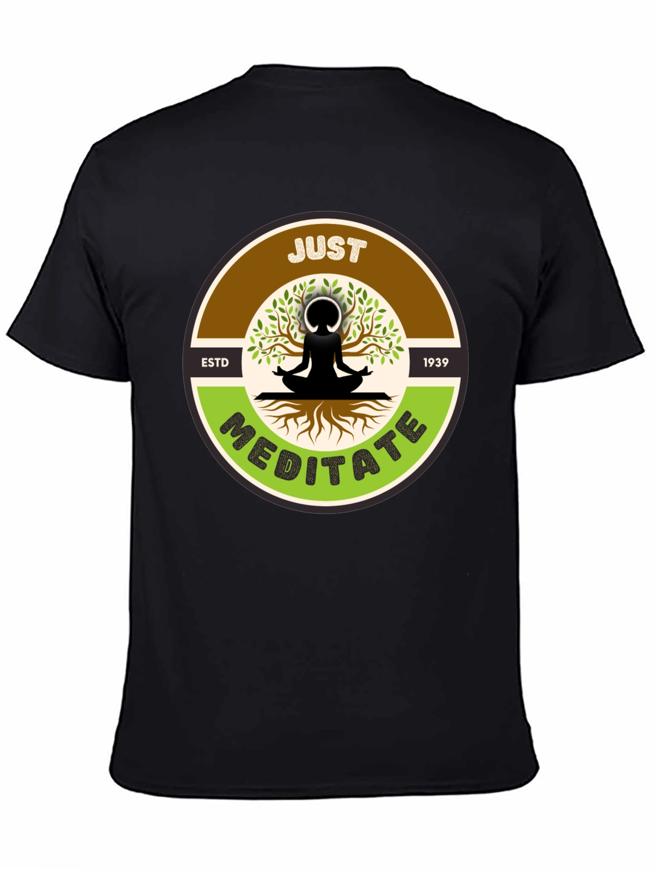 Just Meditate T-Shirt - Black Yoga Inspired Tee