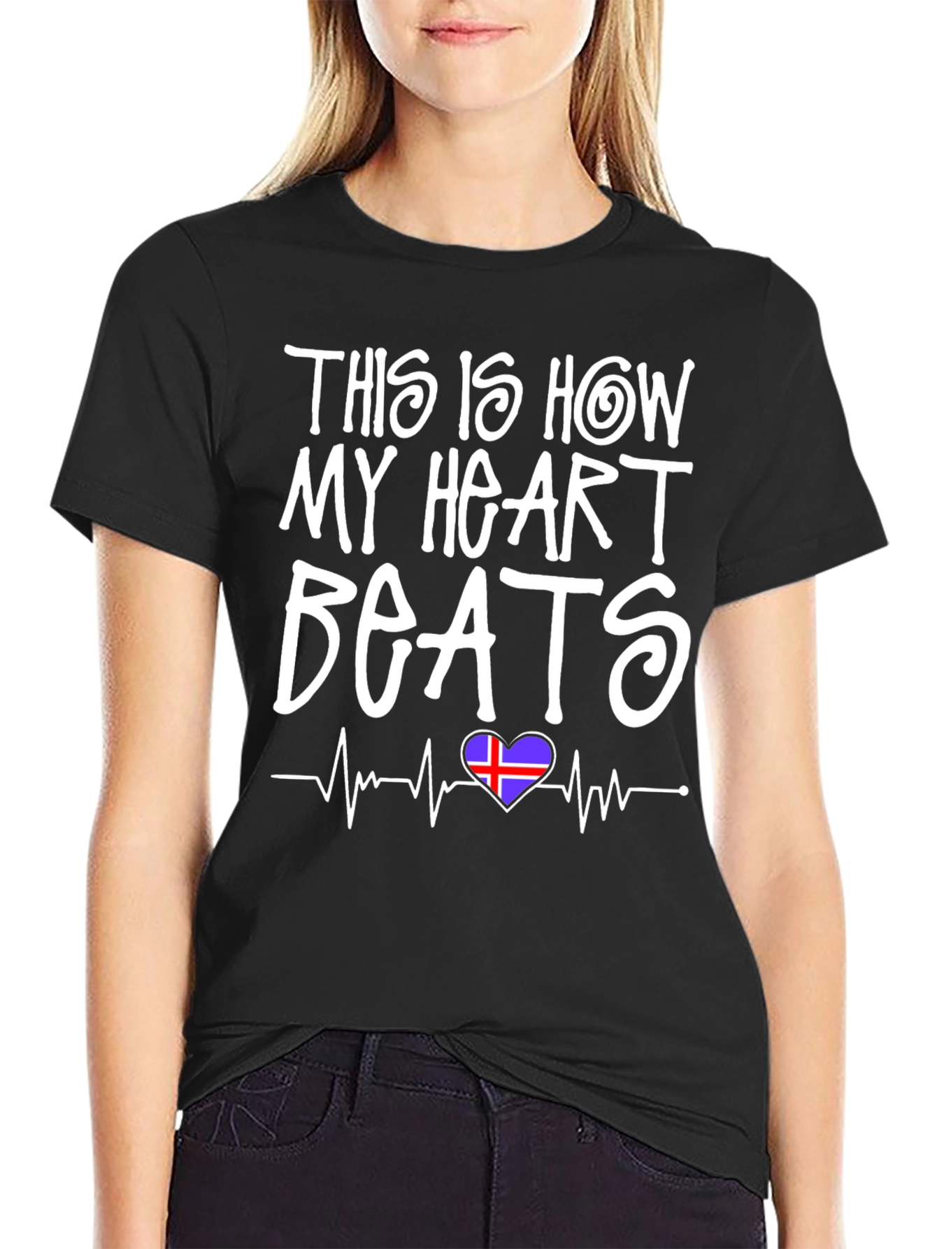 Heartbeat Iceland Flag T-Shirt