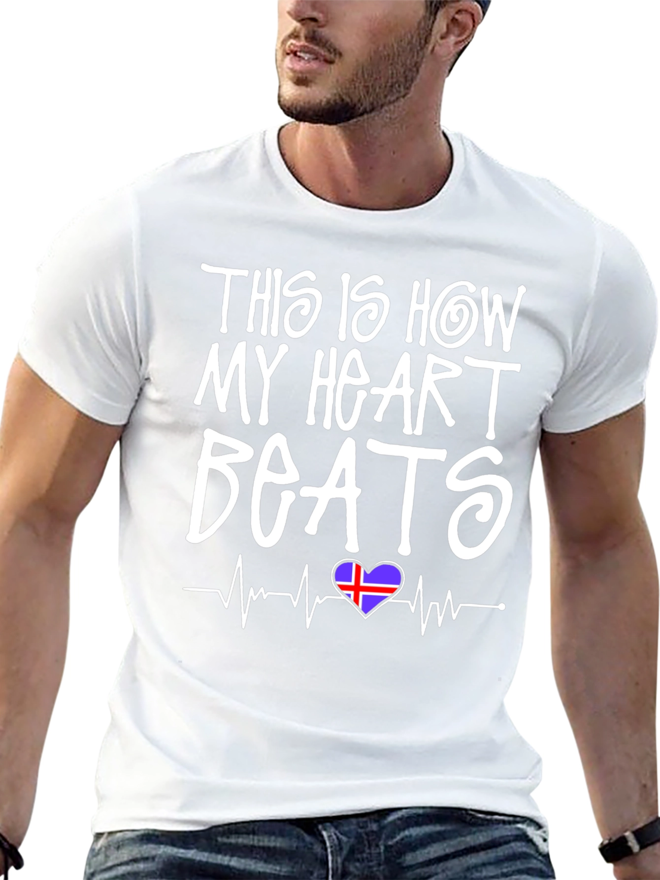 Heartbeat Iceland Flag T-Shirt