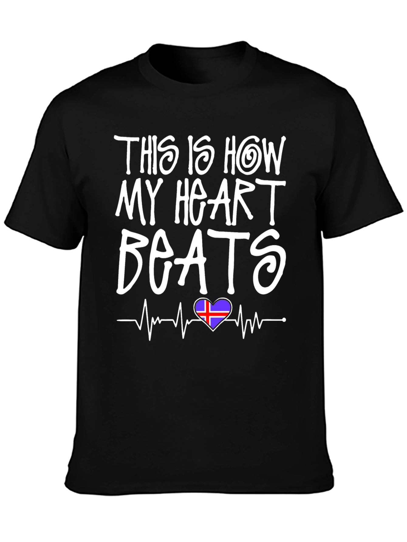 Heartbeat Iceland Flag T-Shirt