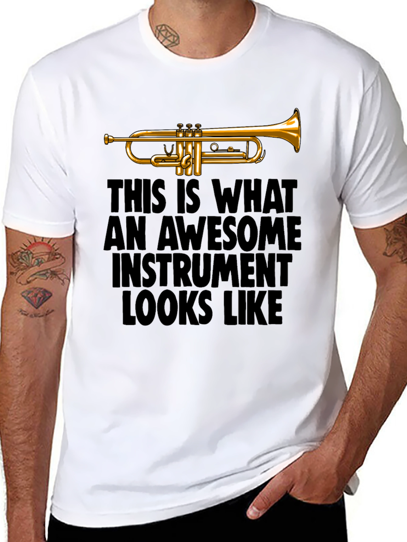 Awesome Instrument Trumpet Graphic Tee - Musicians T-Shirt