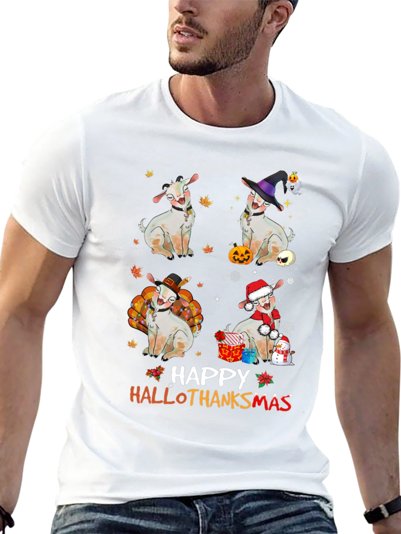 Happy Hallothanksmas Goat T-Shirt