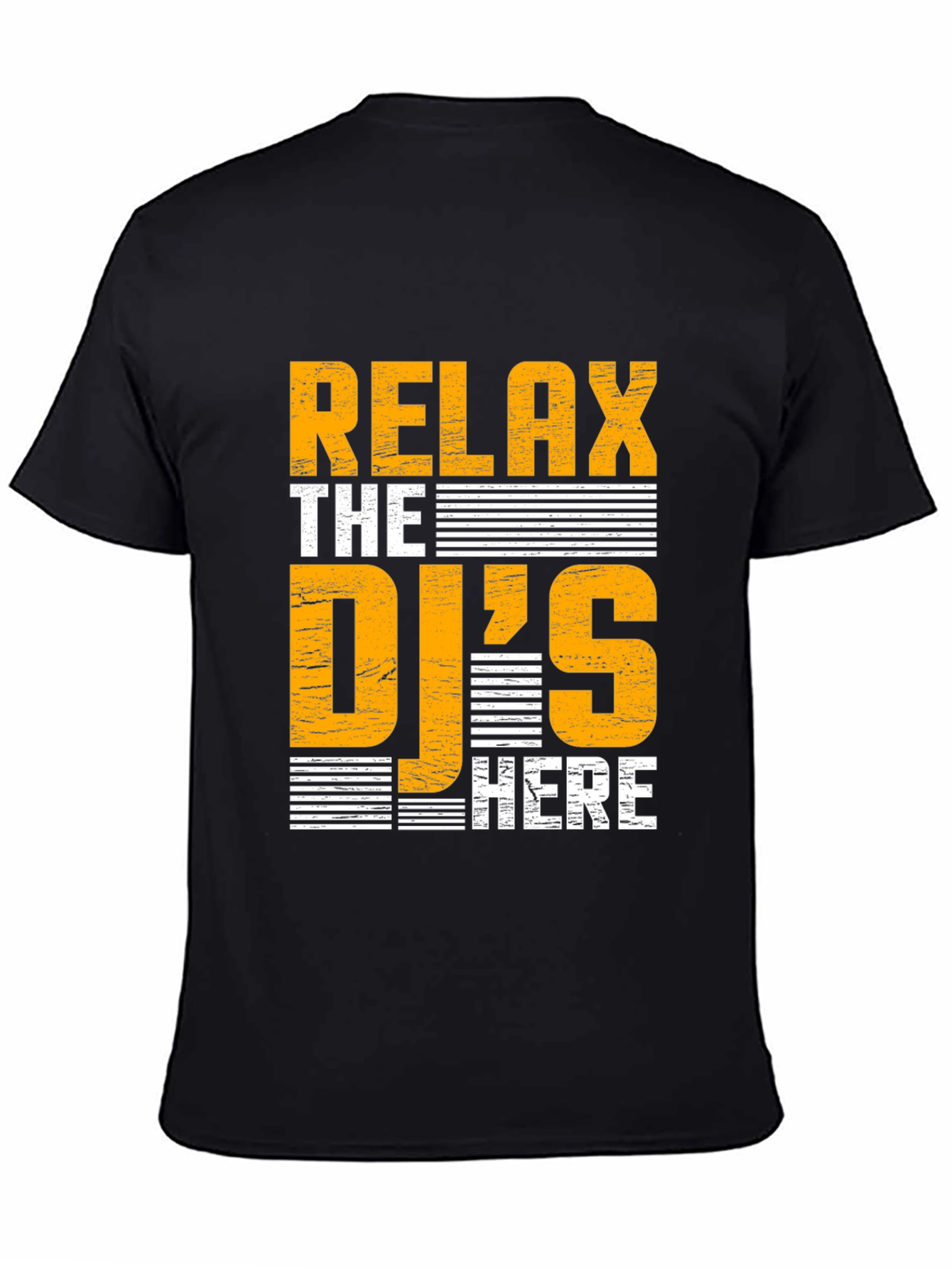 Relax The DJs Here Black Graphic Tee
