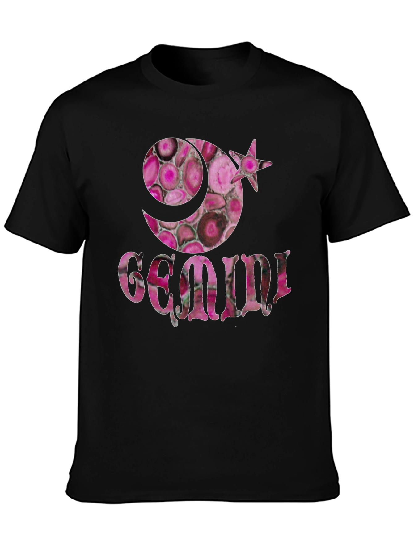 Gemini Zodiac Pink Agate T-Shirt