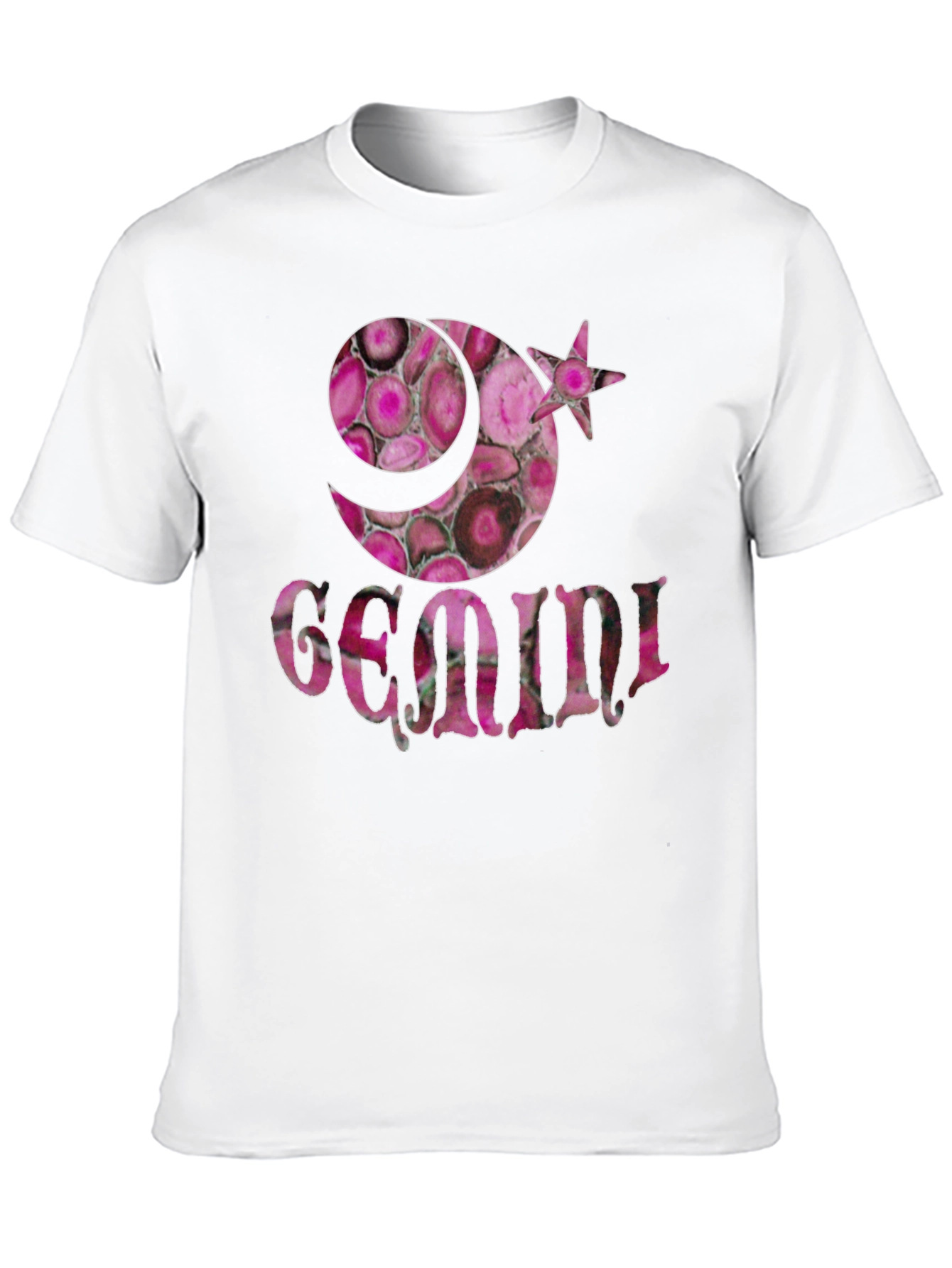 Gemini Zodiac Pink Agate T-Shirt