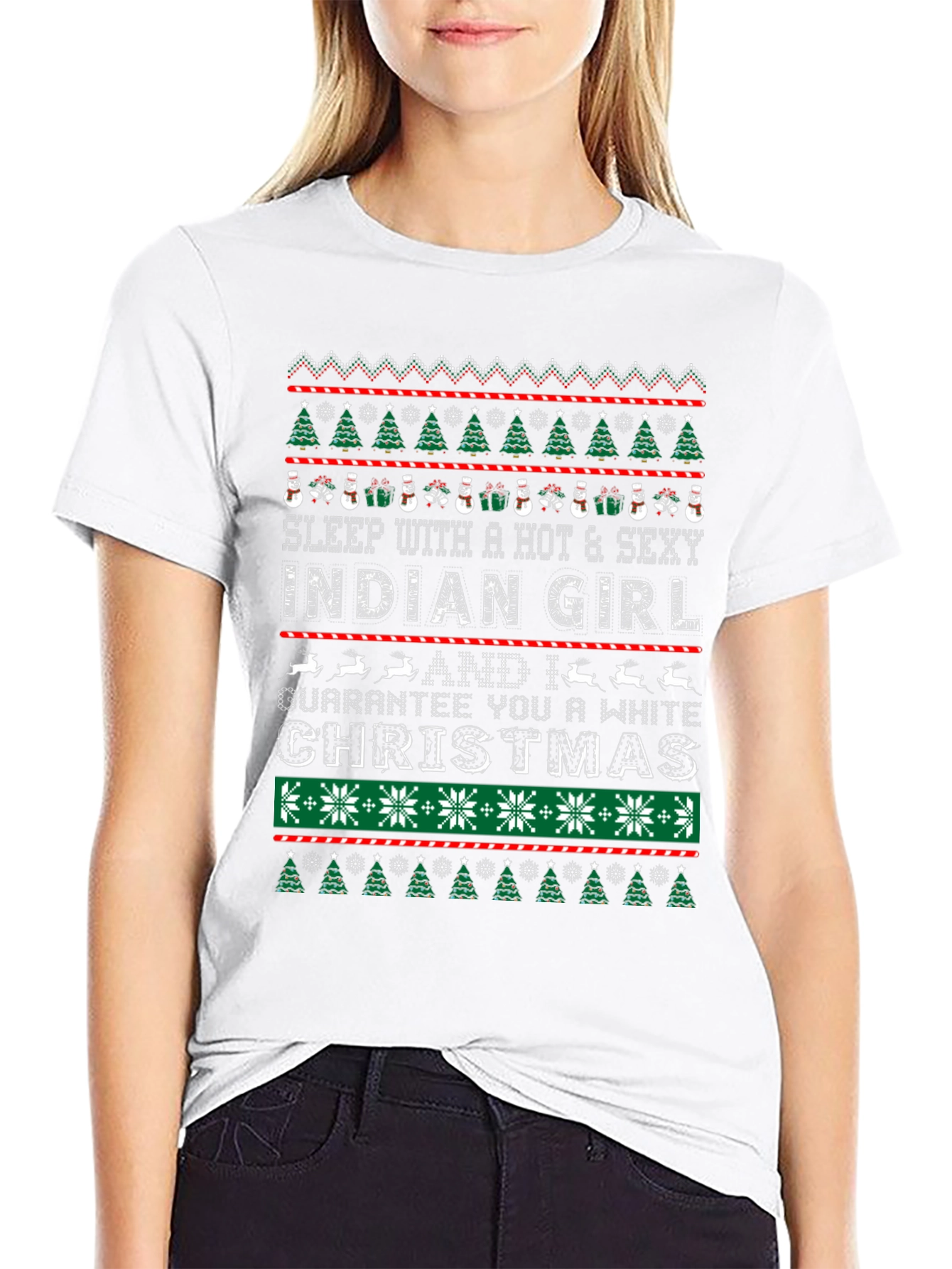 Hot & Sexy Indian Girl Ugly Christmas Sweater T-Shirt