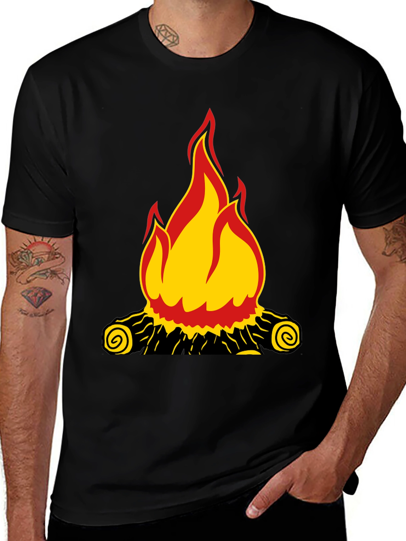 Campfire Graphic Black T-Shirt