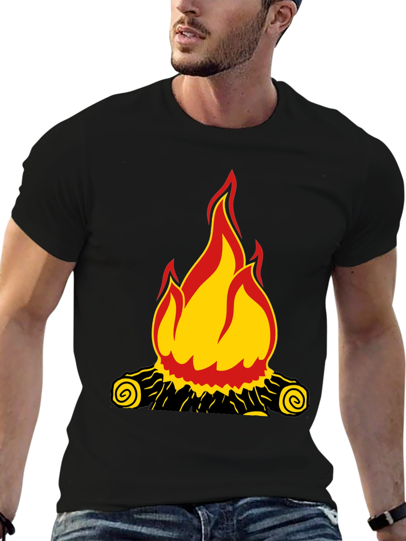Campfire Graphic Black T-Shirt