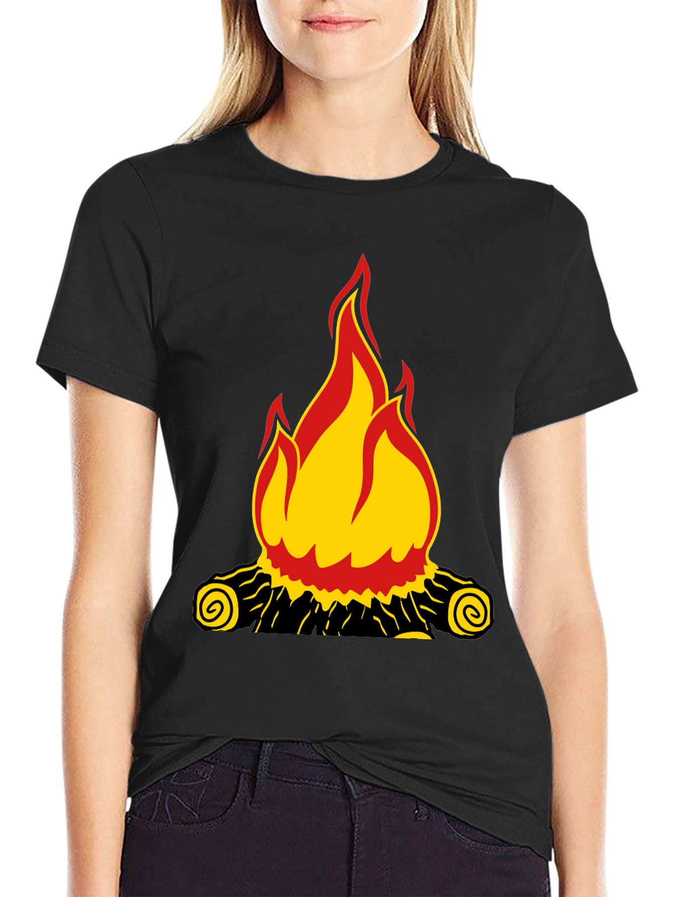 Campfire Graphic Black T-Shirt