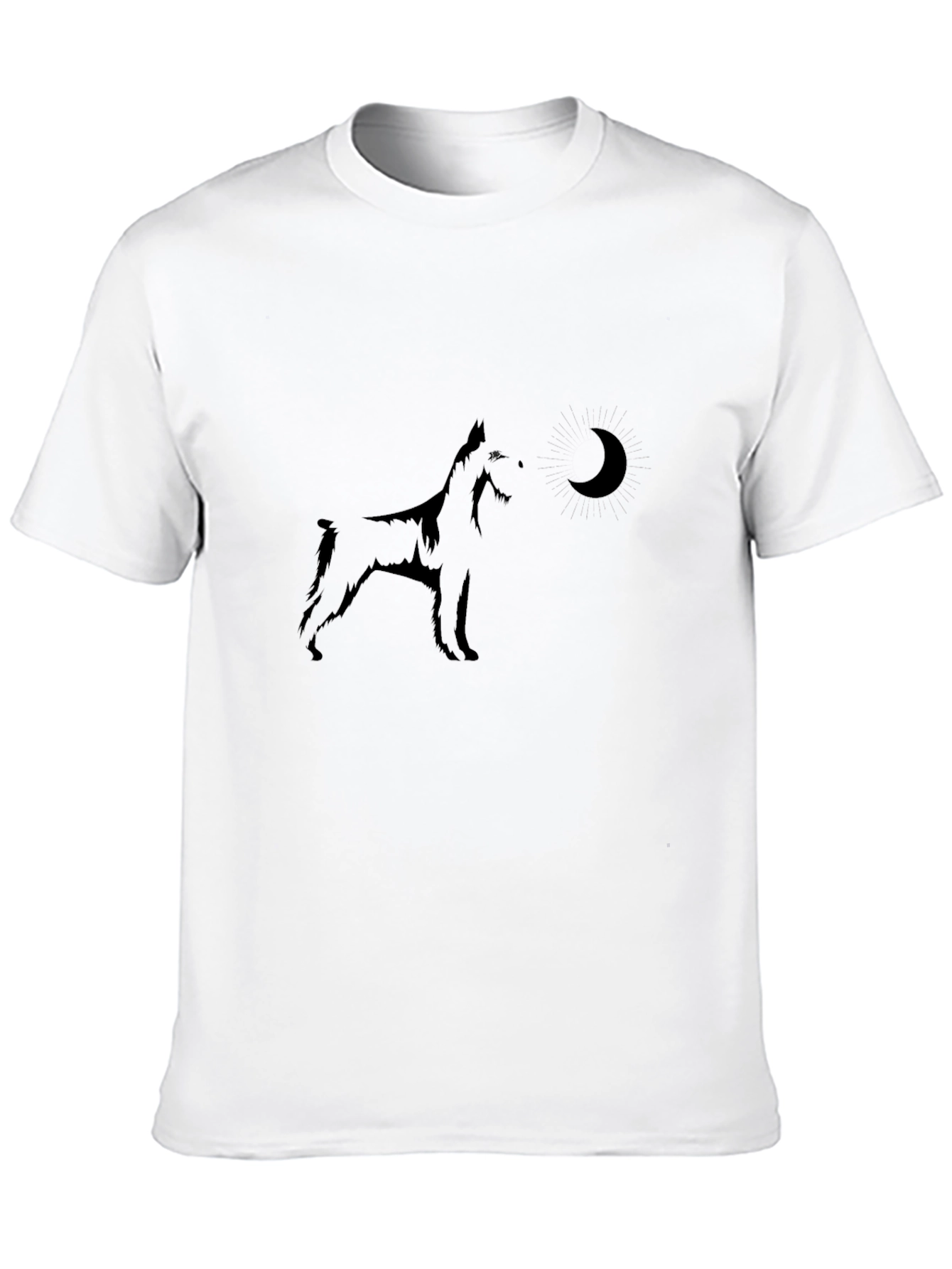 Black Dog Howling at Moon Graphic Tee
