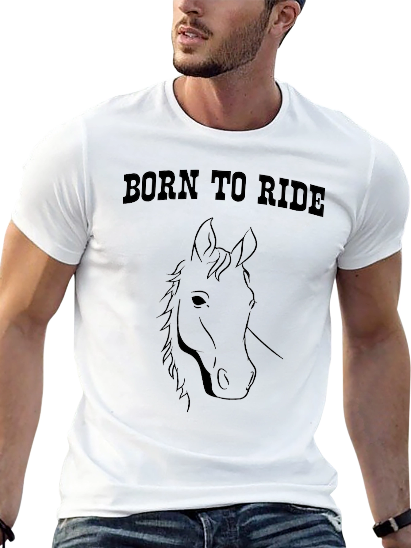 Born to Ride Horse Graphic Black T-Shirt