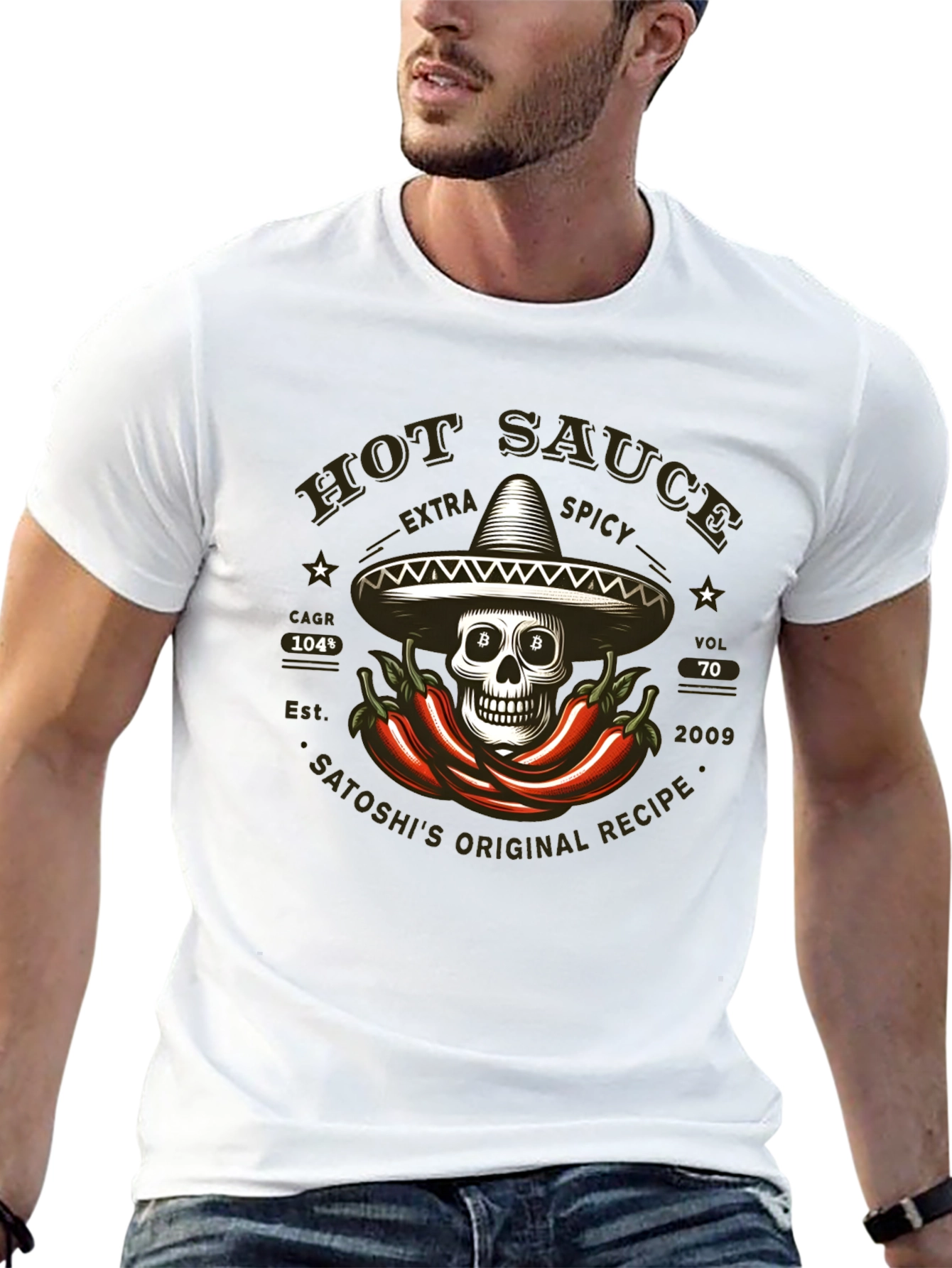 Hot Sauce Skull T-Shirt - Extra Spicy Design
