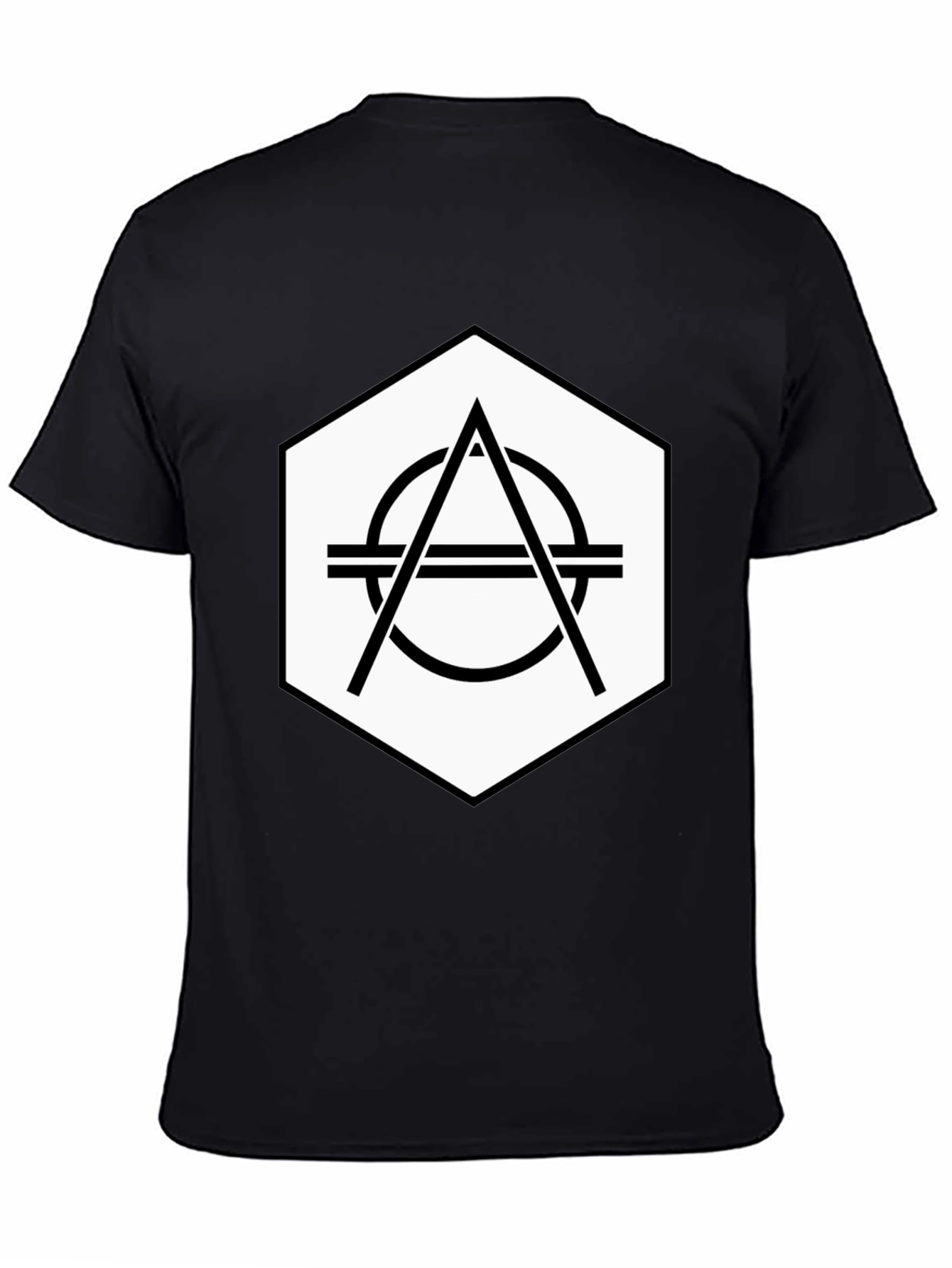 Geometric Logo Black Tee - Modern Graphic Design