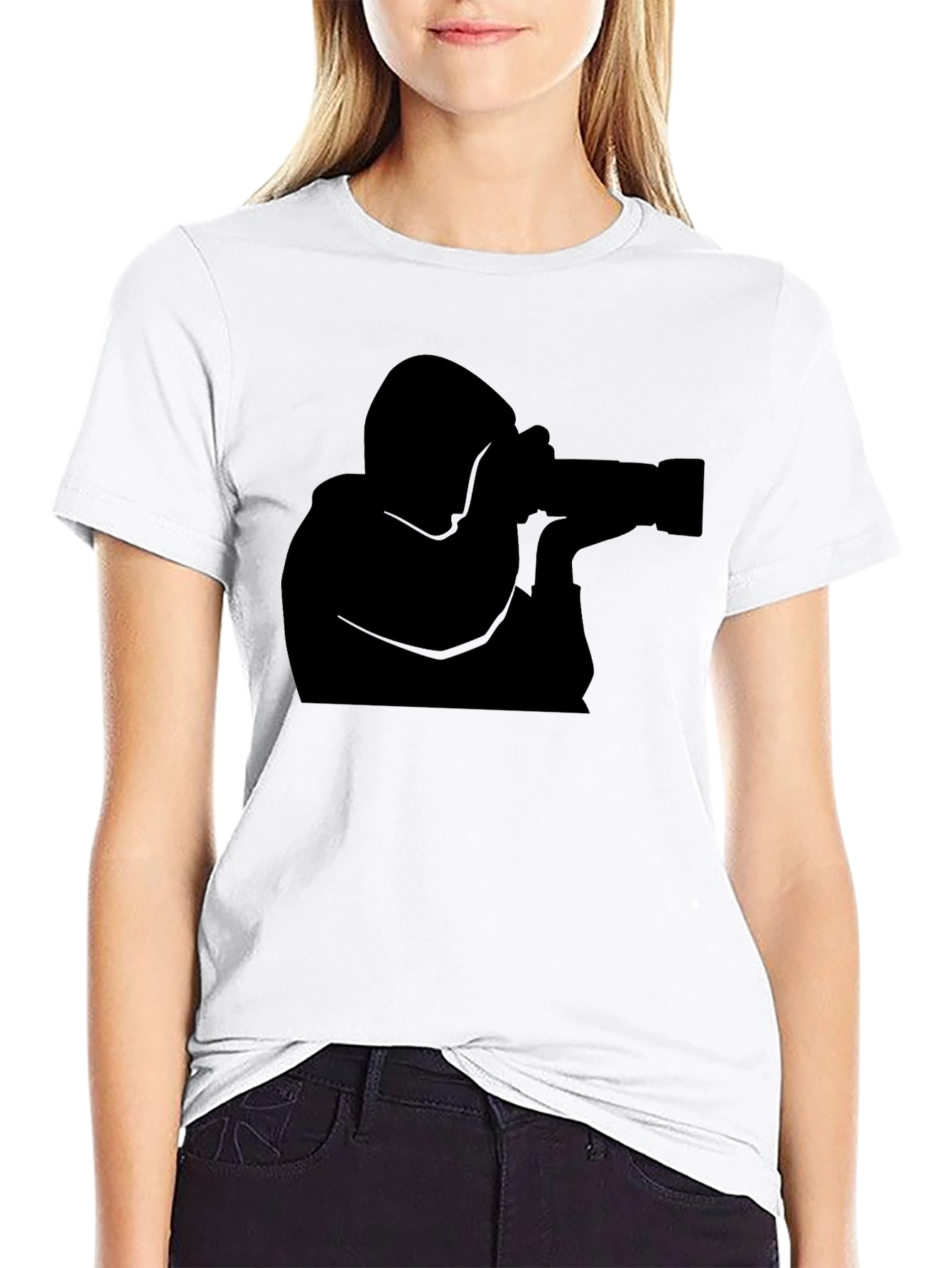 Photographer Silhouette T-Shirt - Black