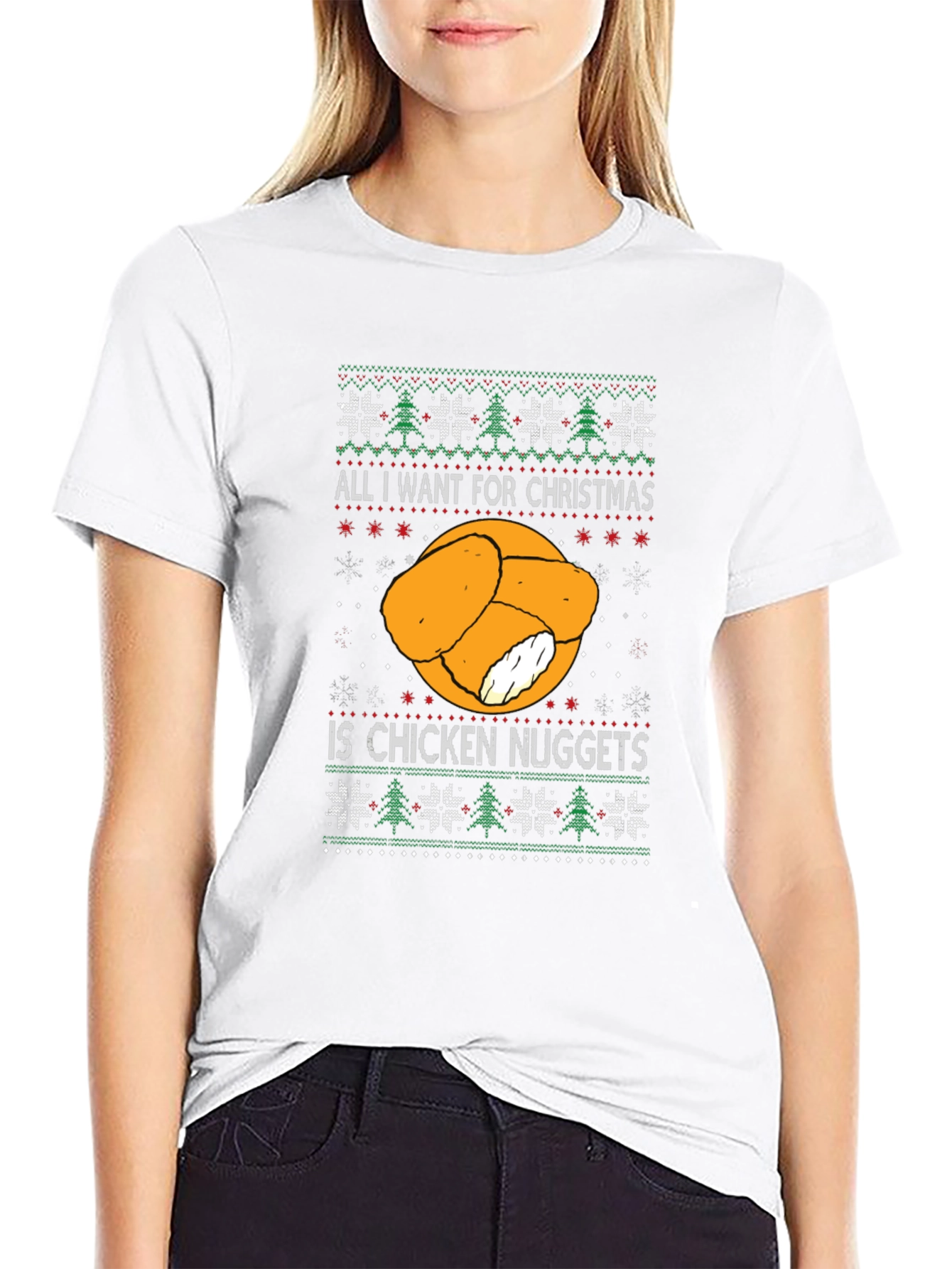 Chicken Nuggets Christmas T-Shirt