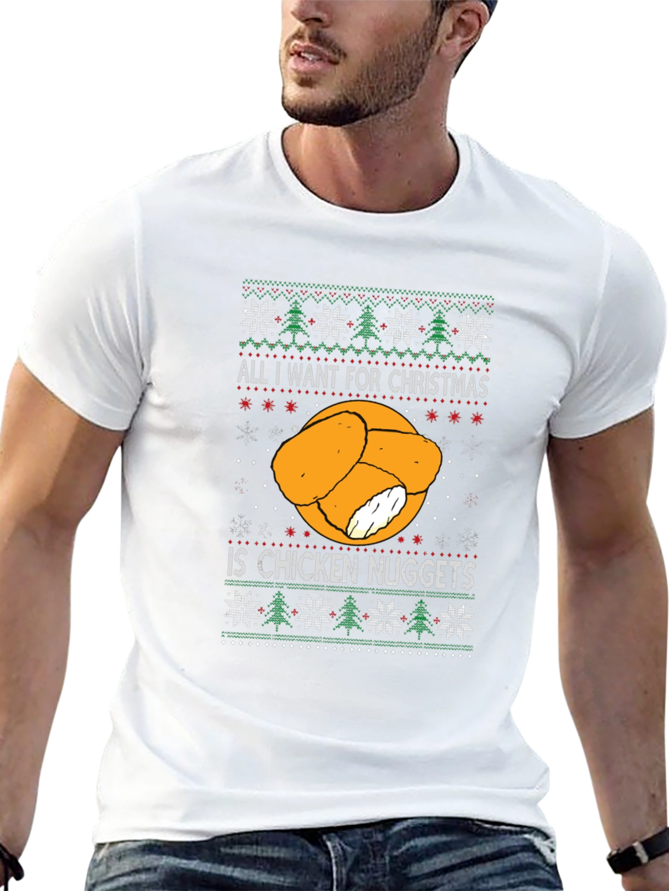 Chicken Nuggets Christmas T-Shirt