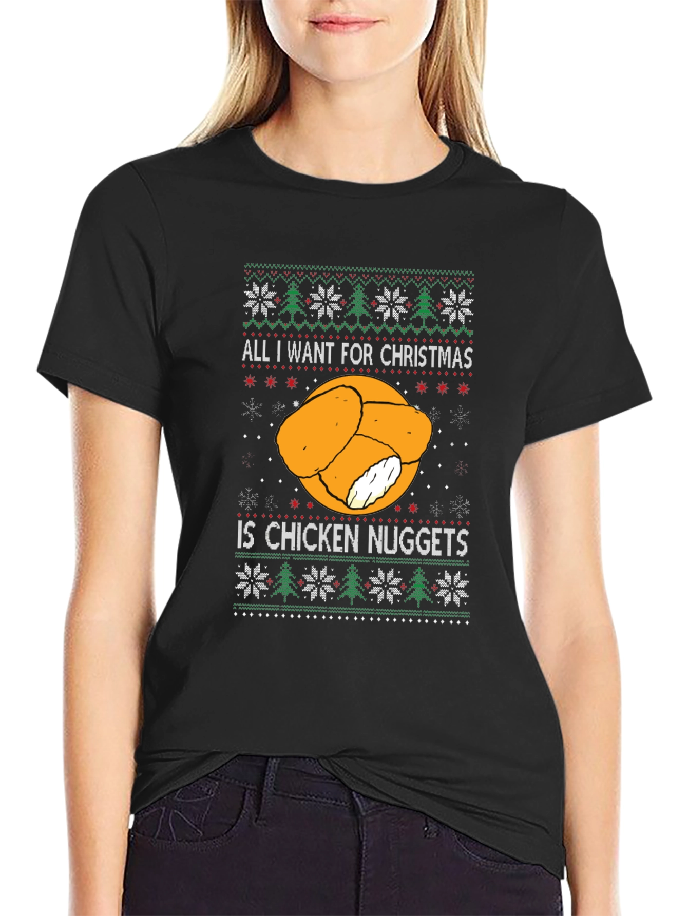 Chicken Nuggets Christmas T-Shirt