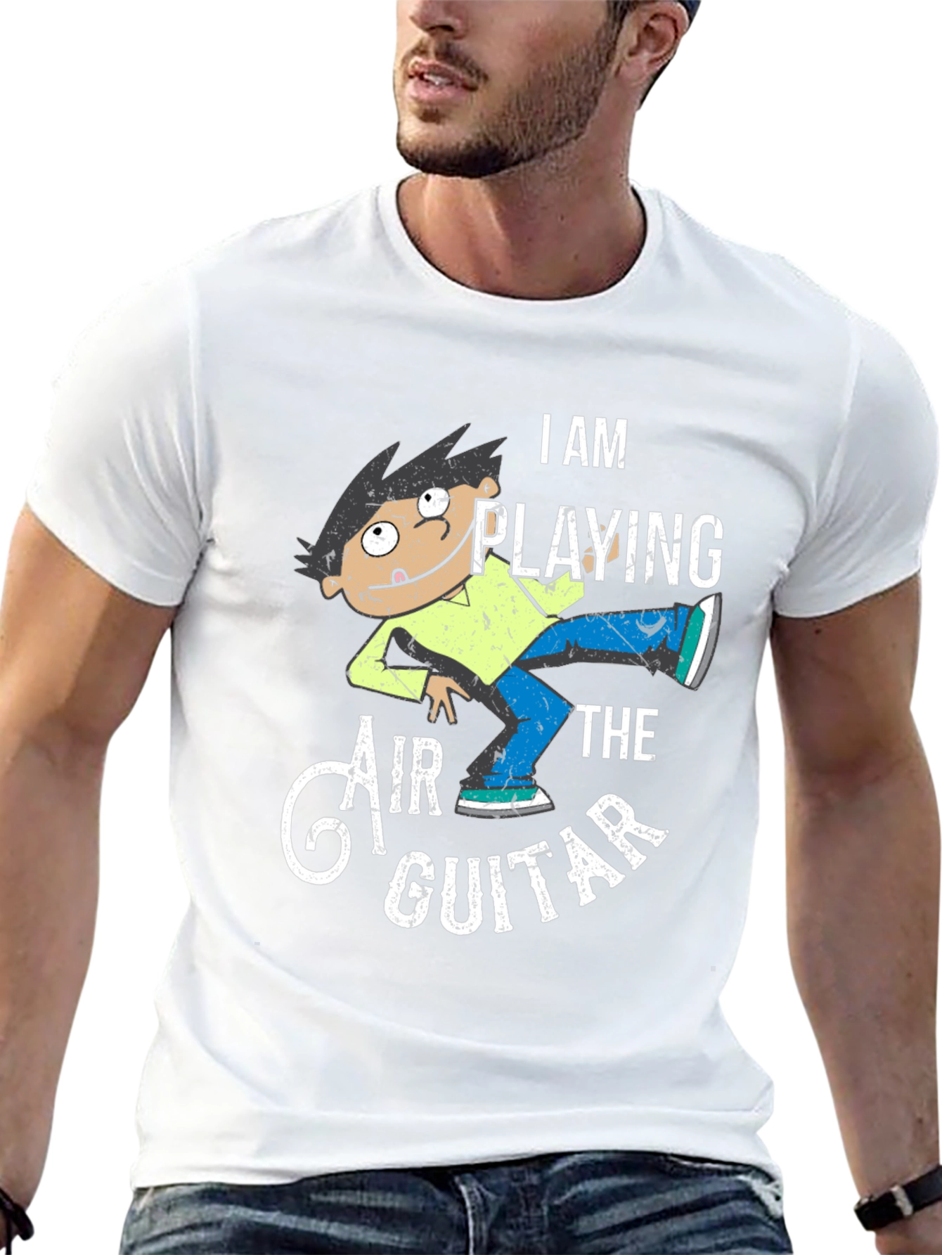 Air Guitarist Graphic Tee - Funny Musician T-Shirt