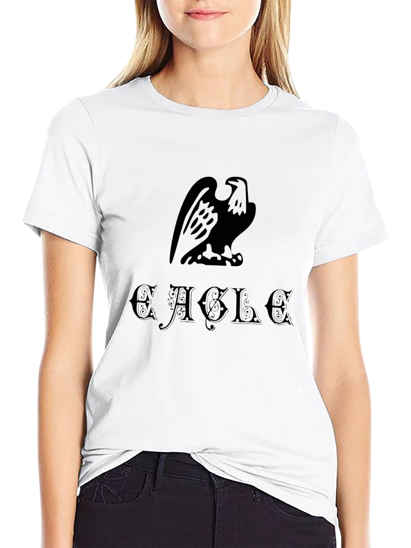 Eagle Graphic Print Mens Black T-Shirt