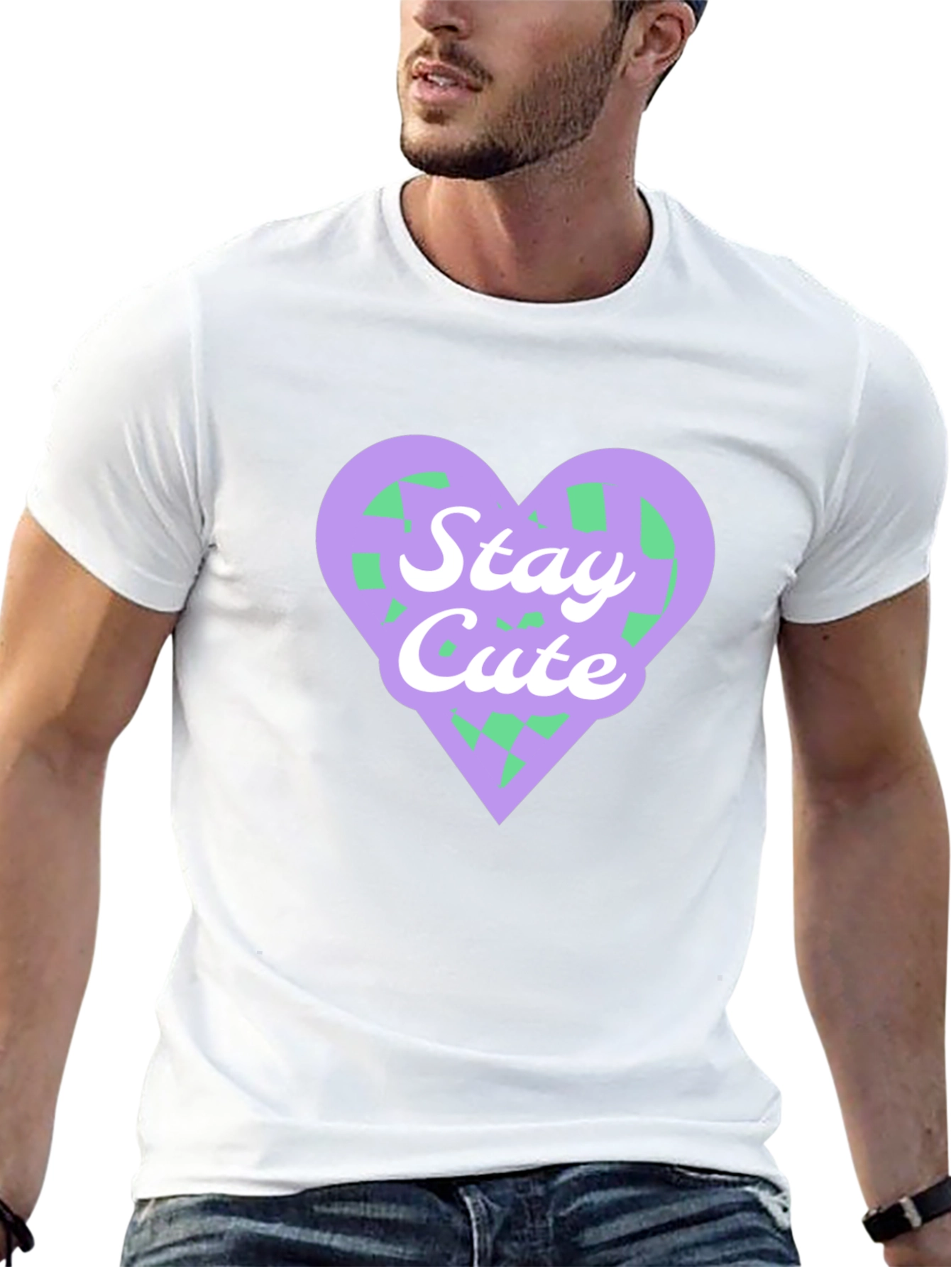 Stay Cute Heart Graphic T-Shirt