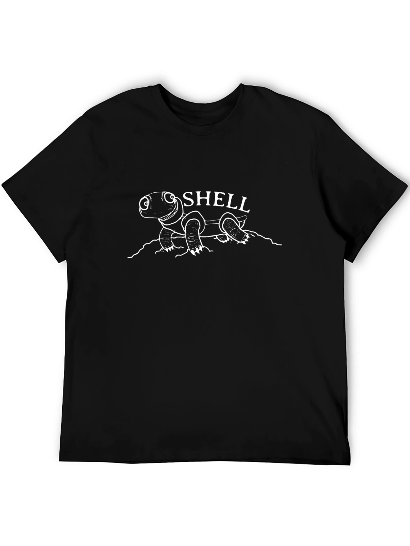 Shell Turtle Graphic Tee - Black Cotton T-Shirt