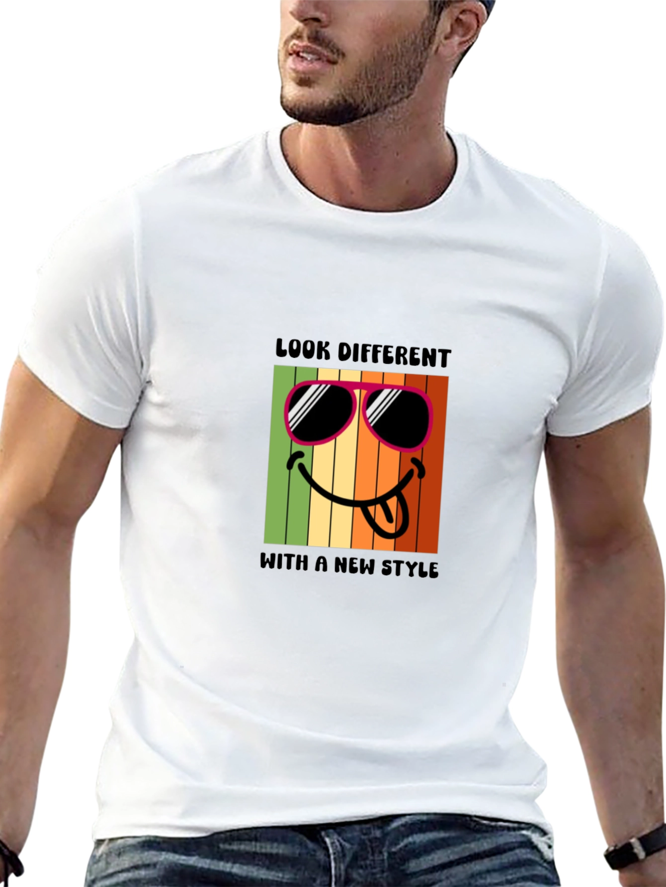 Cool Smiley Face Graphic T-Shirt