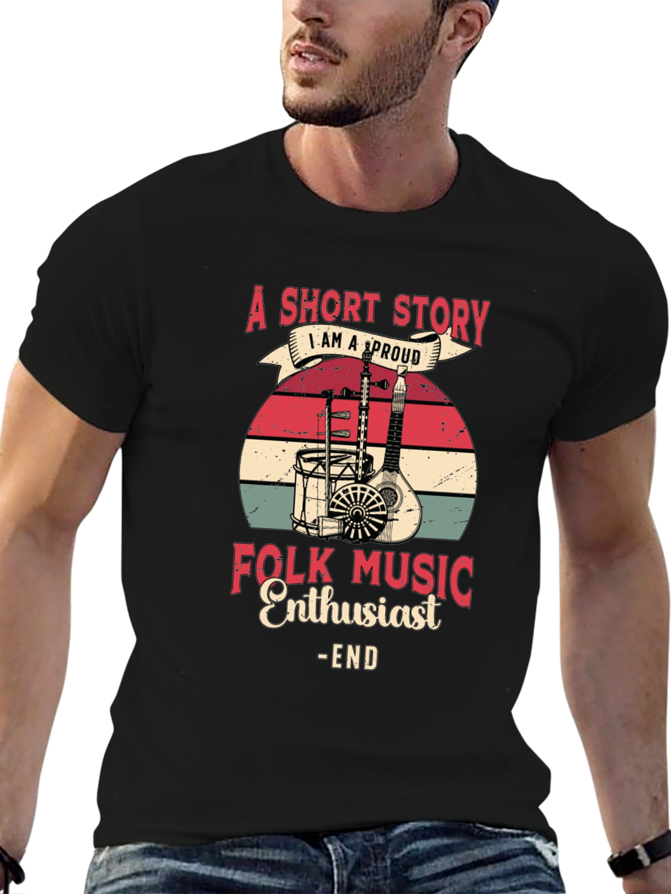 Folk Music Enthusiast Graphic Tee
