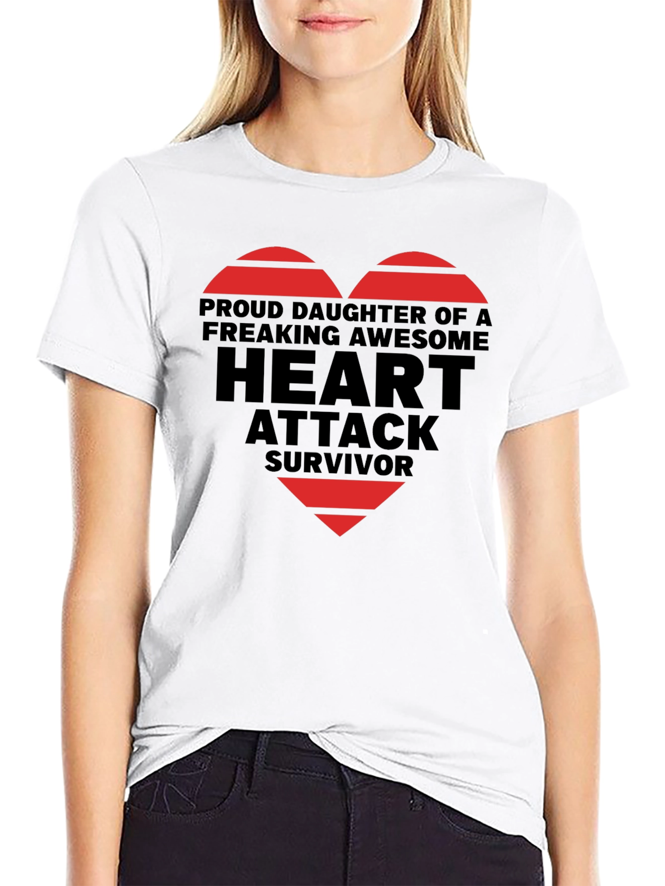 Proud Daughter Heart Attack Survivor Graphic Tee