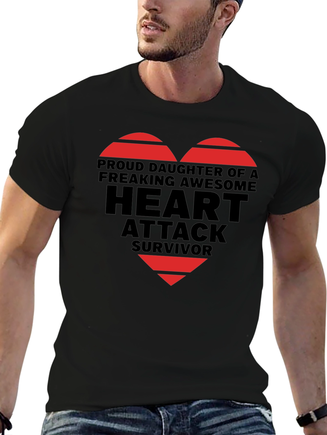 Proud Daughter Heart Attack Survivor Graphic Tee