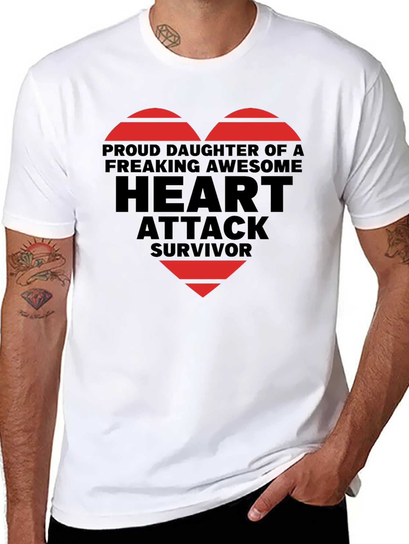 Proud Daughter Heart Attack Survivor Graphic Tee