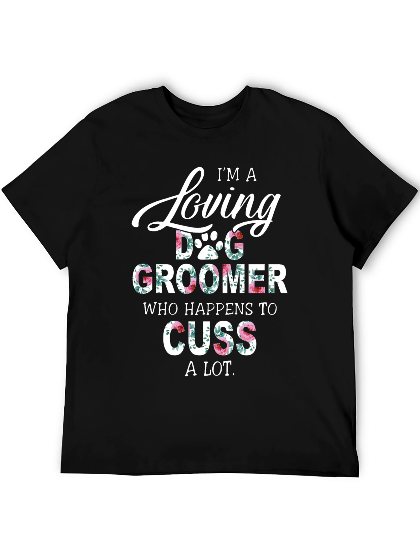 Loving Dog Groomer Floral Print T-Shirt