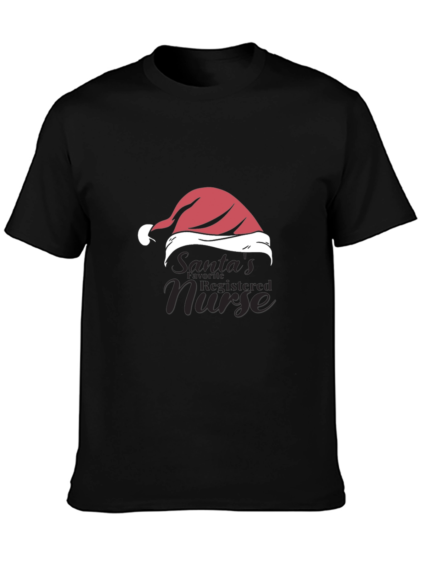Santas Favorite Nurse Black T-Shirt