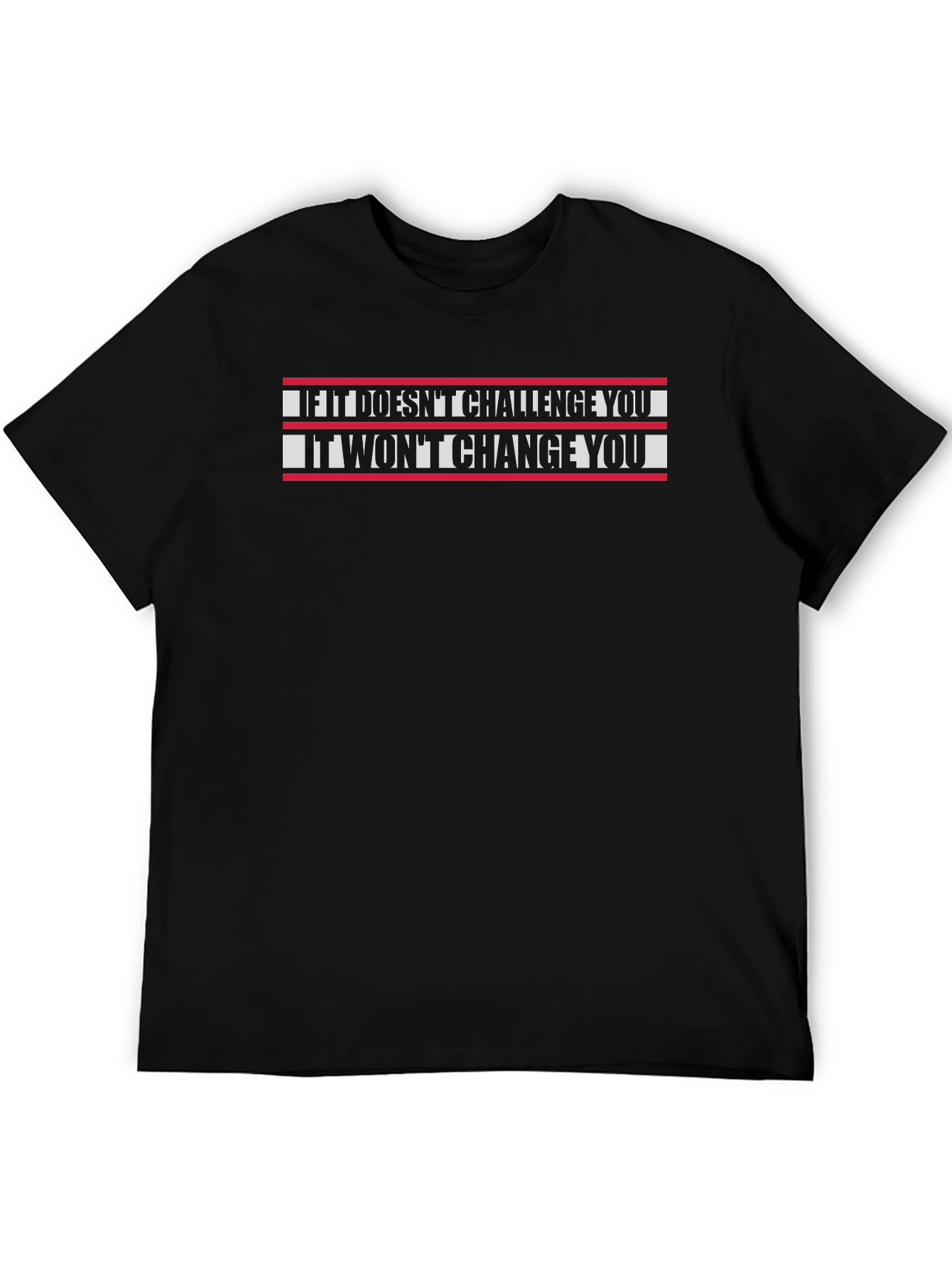 Challenge Yourself Graphic Tee - Motivational Black T-Shirt