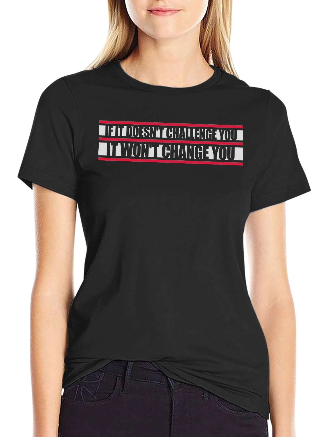 Challenge Yourself Graphic Tee - Motivational Black T-Shirt