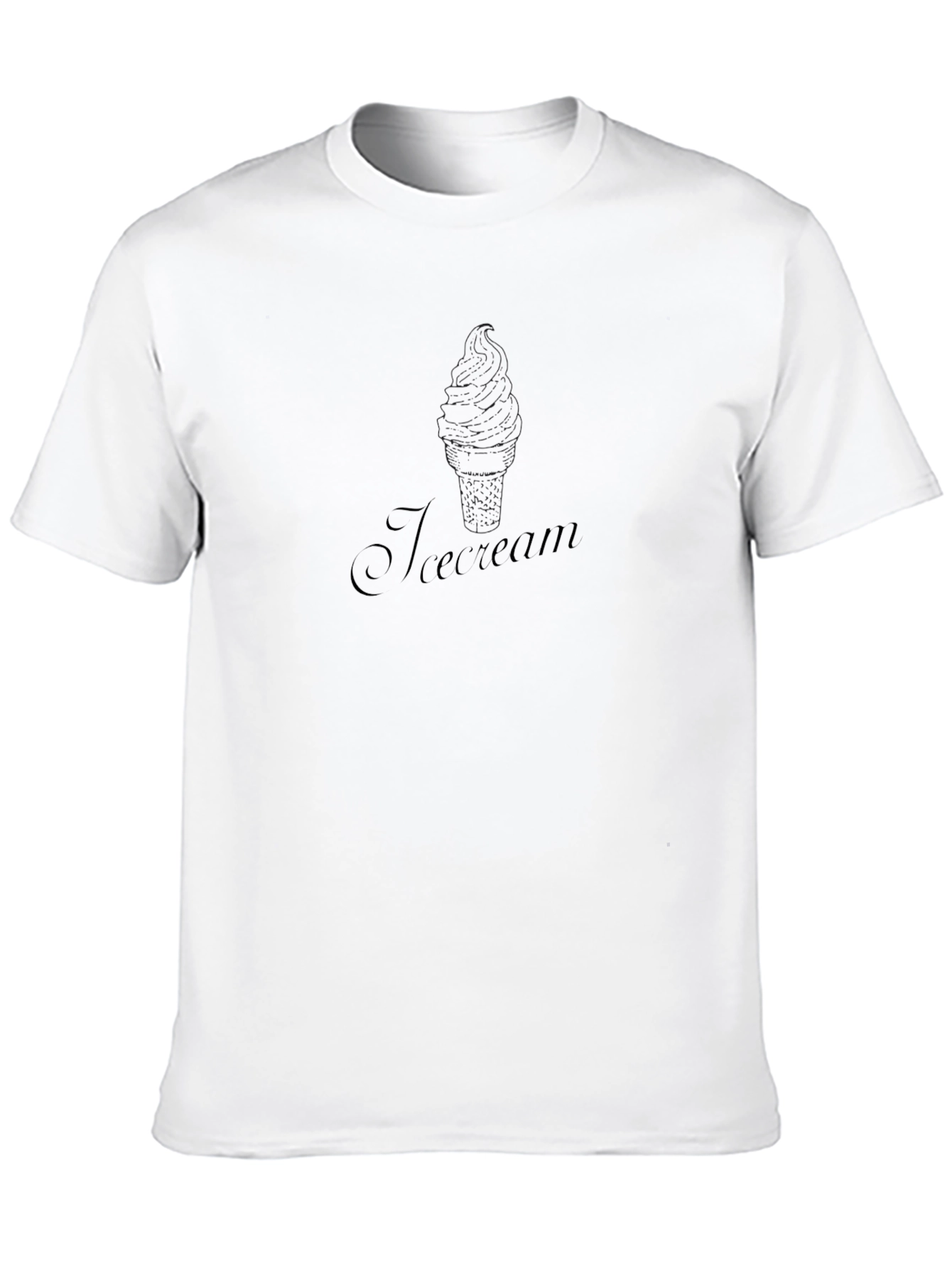 Classic Black Tee with Icecream Design