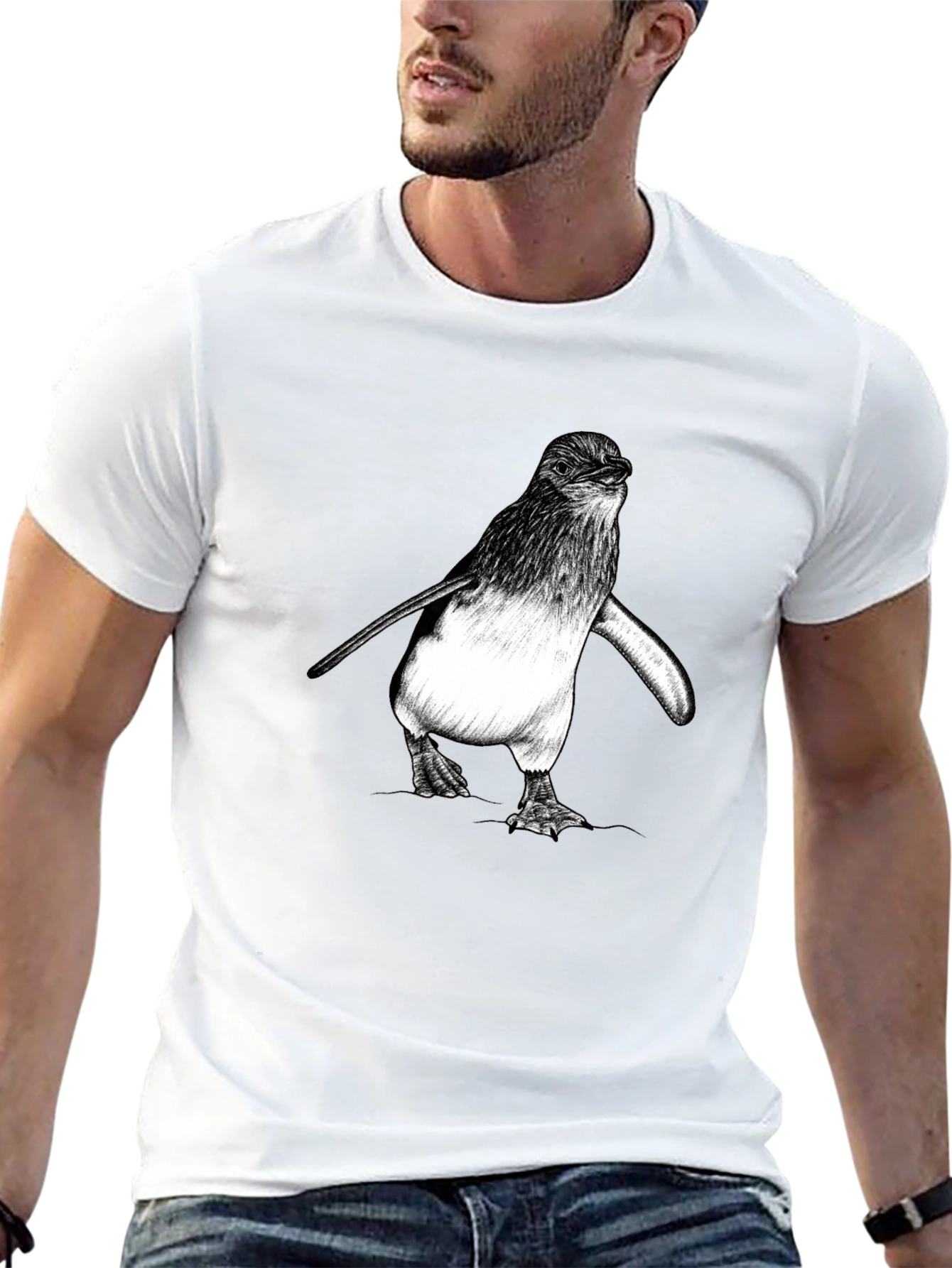 Penguin Graphic Tee - Black Cotton Comfort