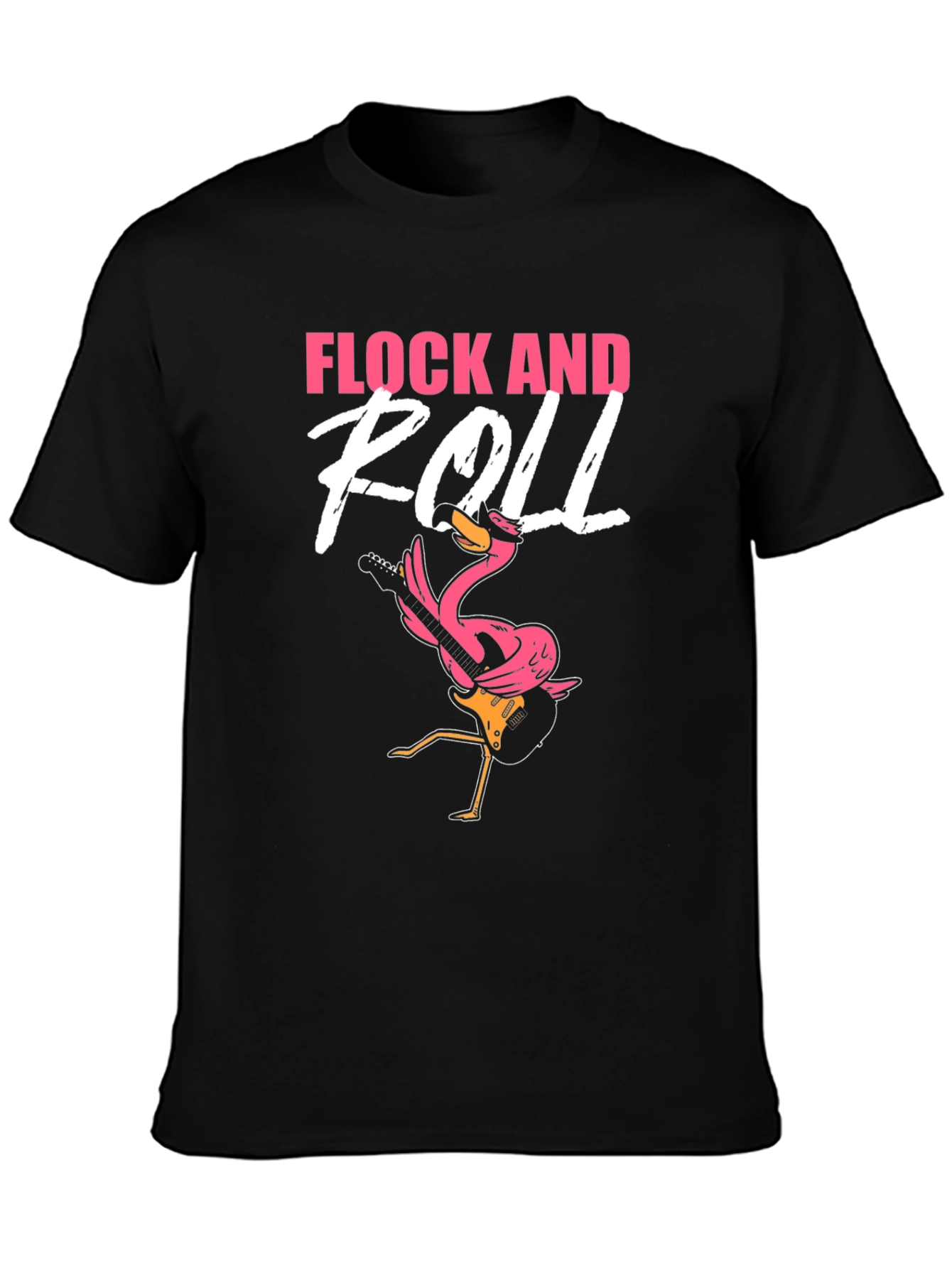 Flock and Roll Graphic Tee - Rocker Flamingo T-Shirt