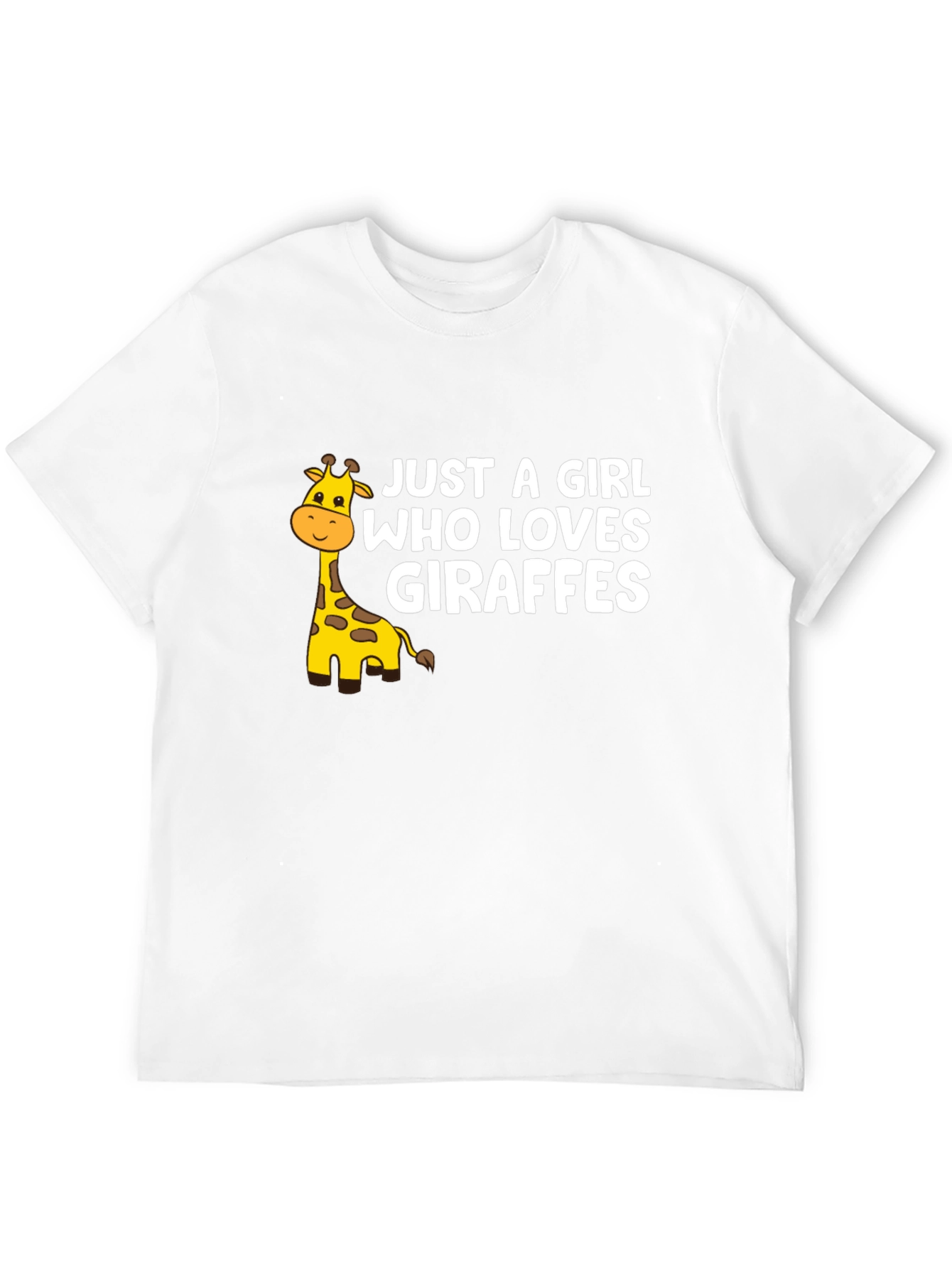 Just a Girl Who Loves Giraffes Black Graphic Tee